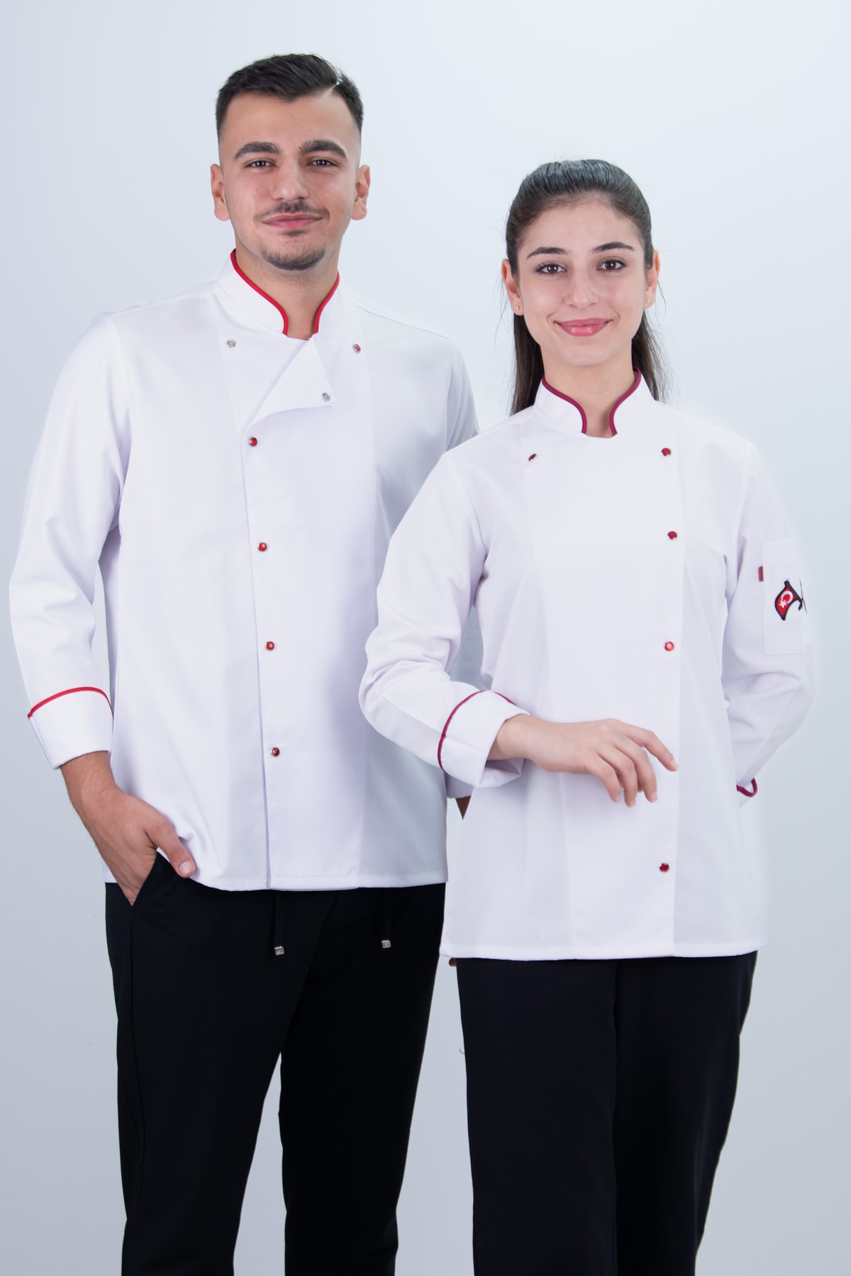 Düz ÇıtÇıt Şef Gömlek Aşçı Kıyafeti Chef Aşçı Forması