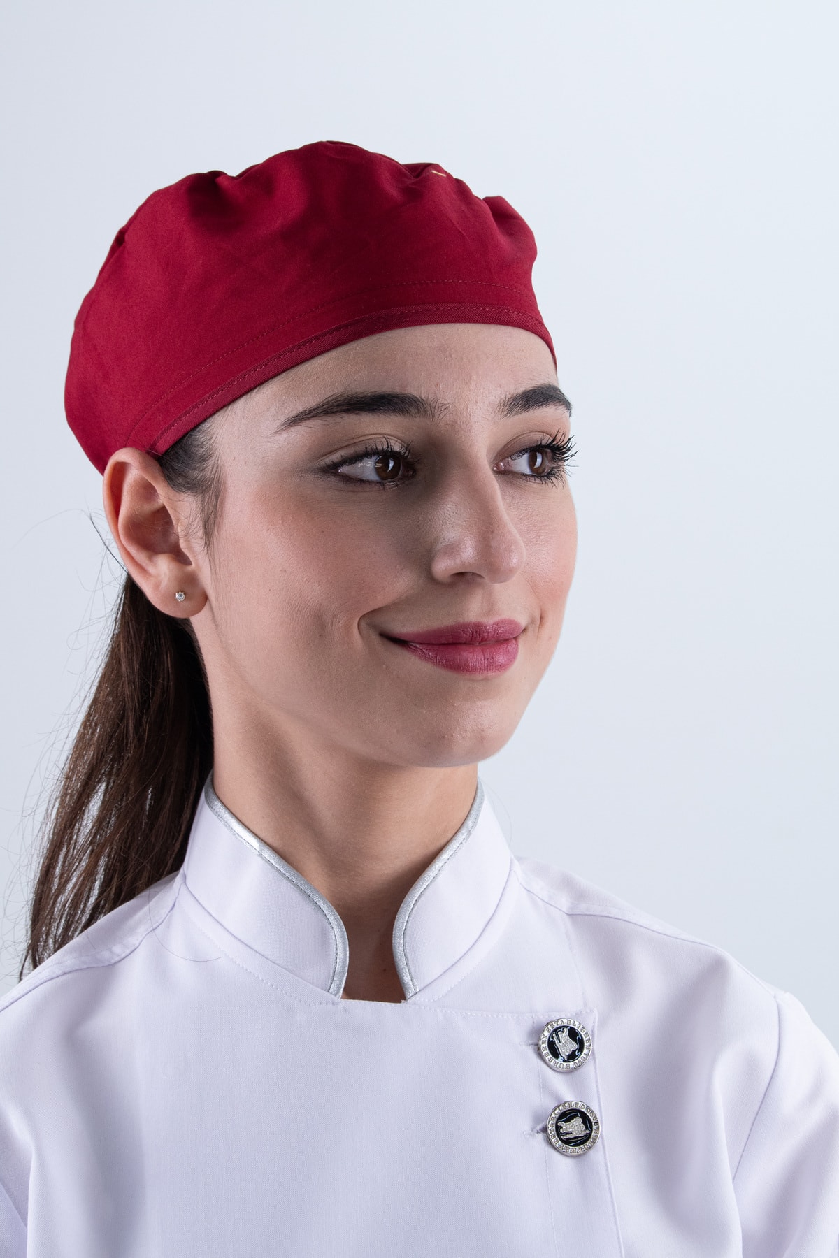 Chef Bone Kep Aşçı Şef Şapkası Kırmızı