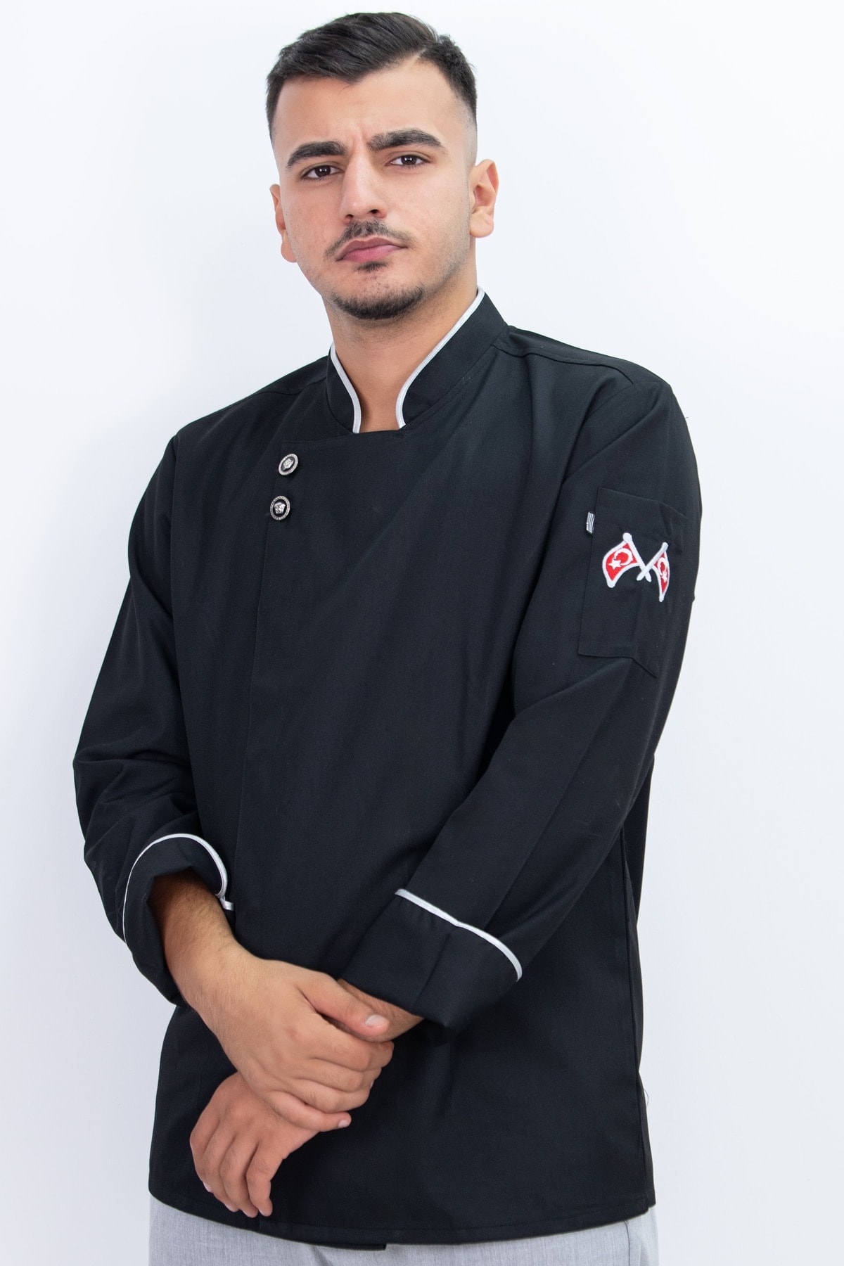 Biyeli Düğmeli Şef Gömlek Aşçı Kıyafeti Chef Aşçı Forması