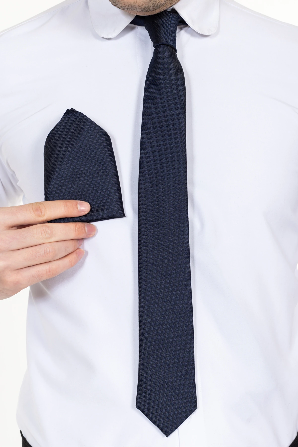 İnce Armürlü Erkek Kravat Garson Kravat İş Kıyafeti