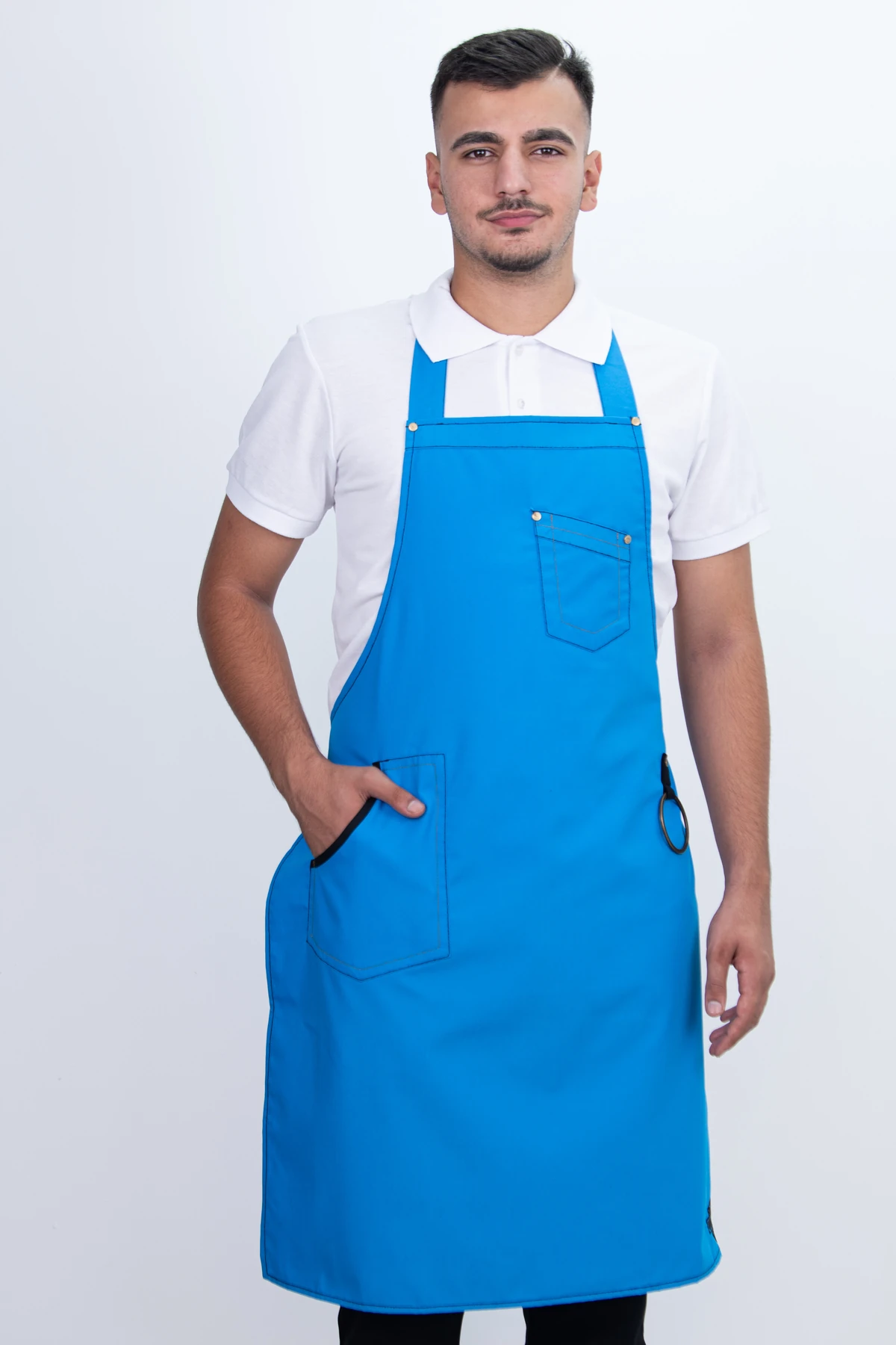 Düz Unisex Ayarlanabilir Çift Cepli Önlük
