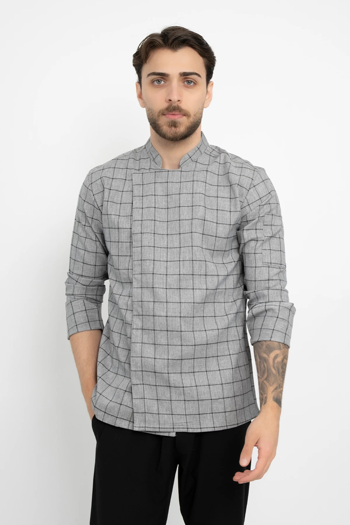 Kareli Ekose Desenli Aşçı Şef Ceket Aşçı Uniforma (Chef Ceket) Personel Kıyafeti