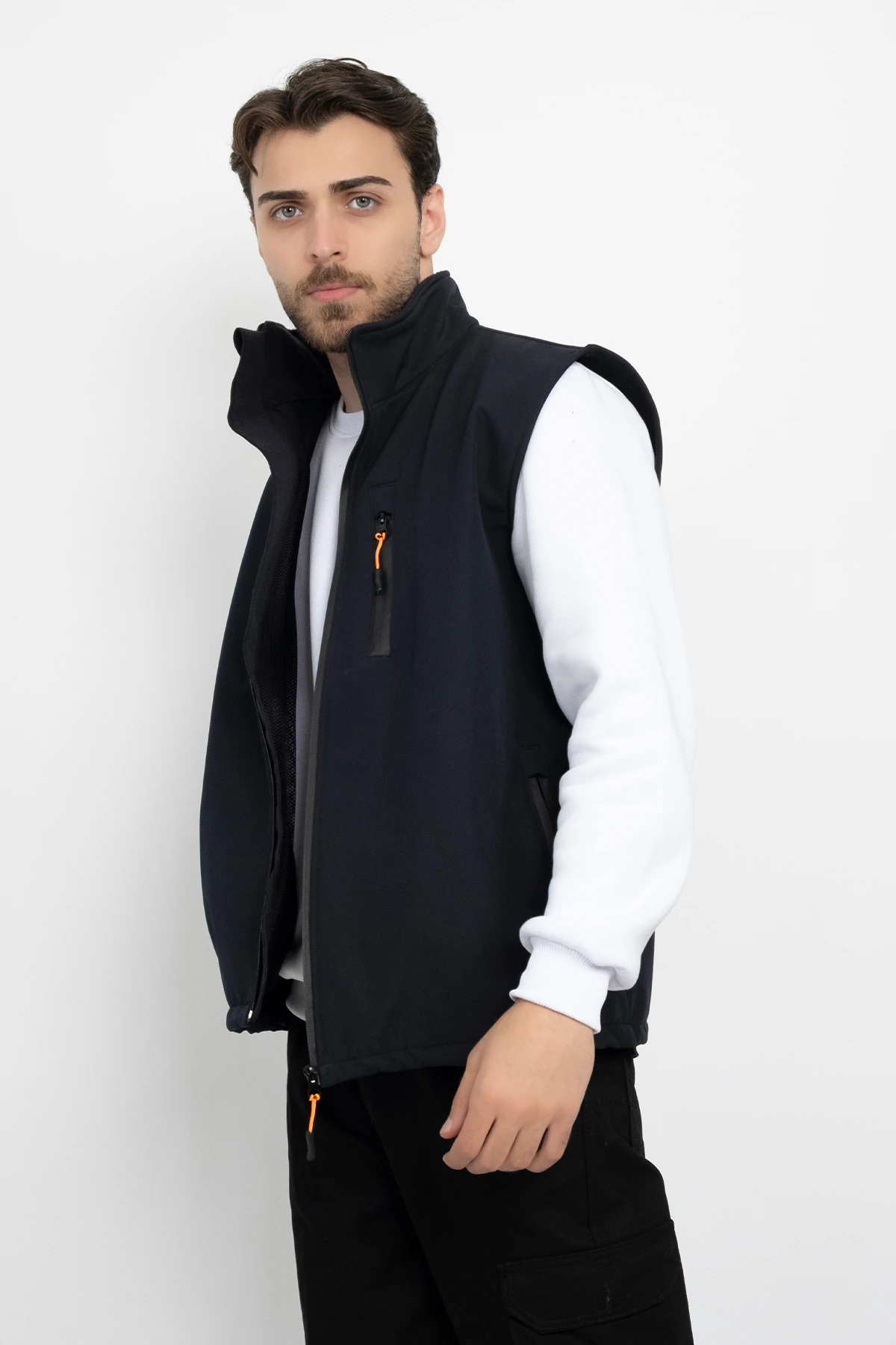 Softshell İçi Polarlı Su Geçirmez Standart Fit Yelek Rüzgar Geçirmez Tam Fermuar Kışlık Unisex