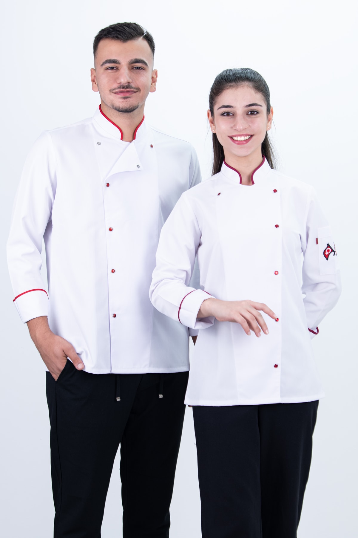 Düz ÇıtÇıt Şef Gömlek Aşçı Kıyafeti Chef Aşçı Forması