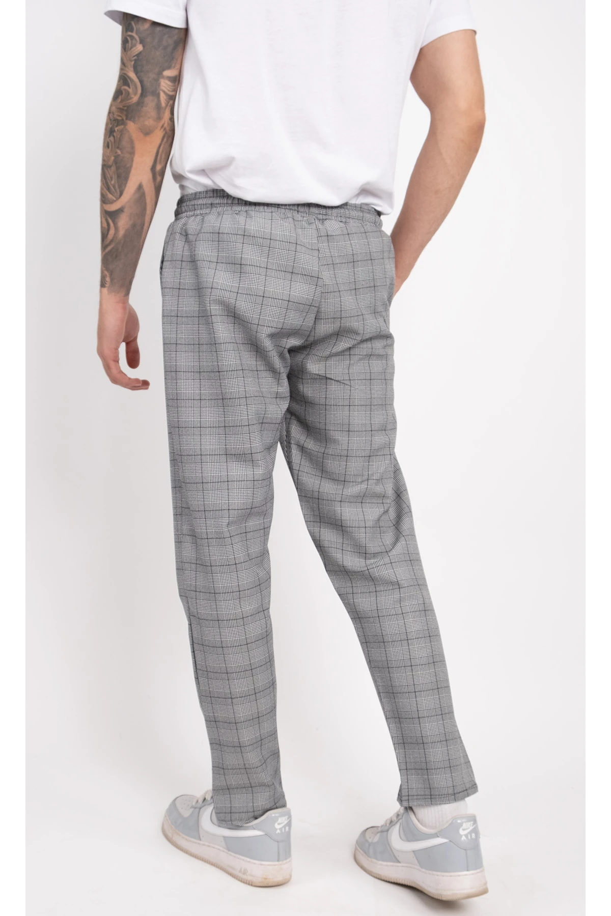 Kare Desenli Belden Lastikli Günlük Pantolon Aşçı Mutfak İş Kıyafeti İş Pantolonu