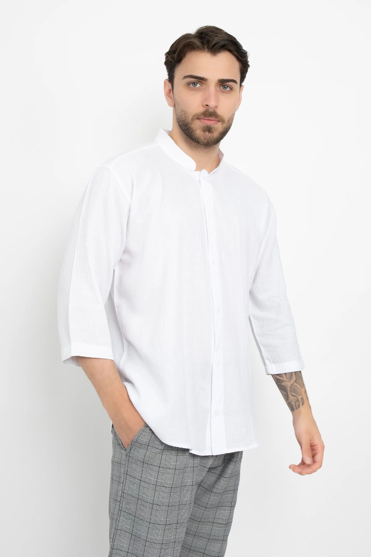 Pamuklu Spor Kol Aşçı Şef Gömlek Aşçı Uniforma (Chef Gömlek) Personel Kıyafeti