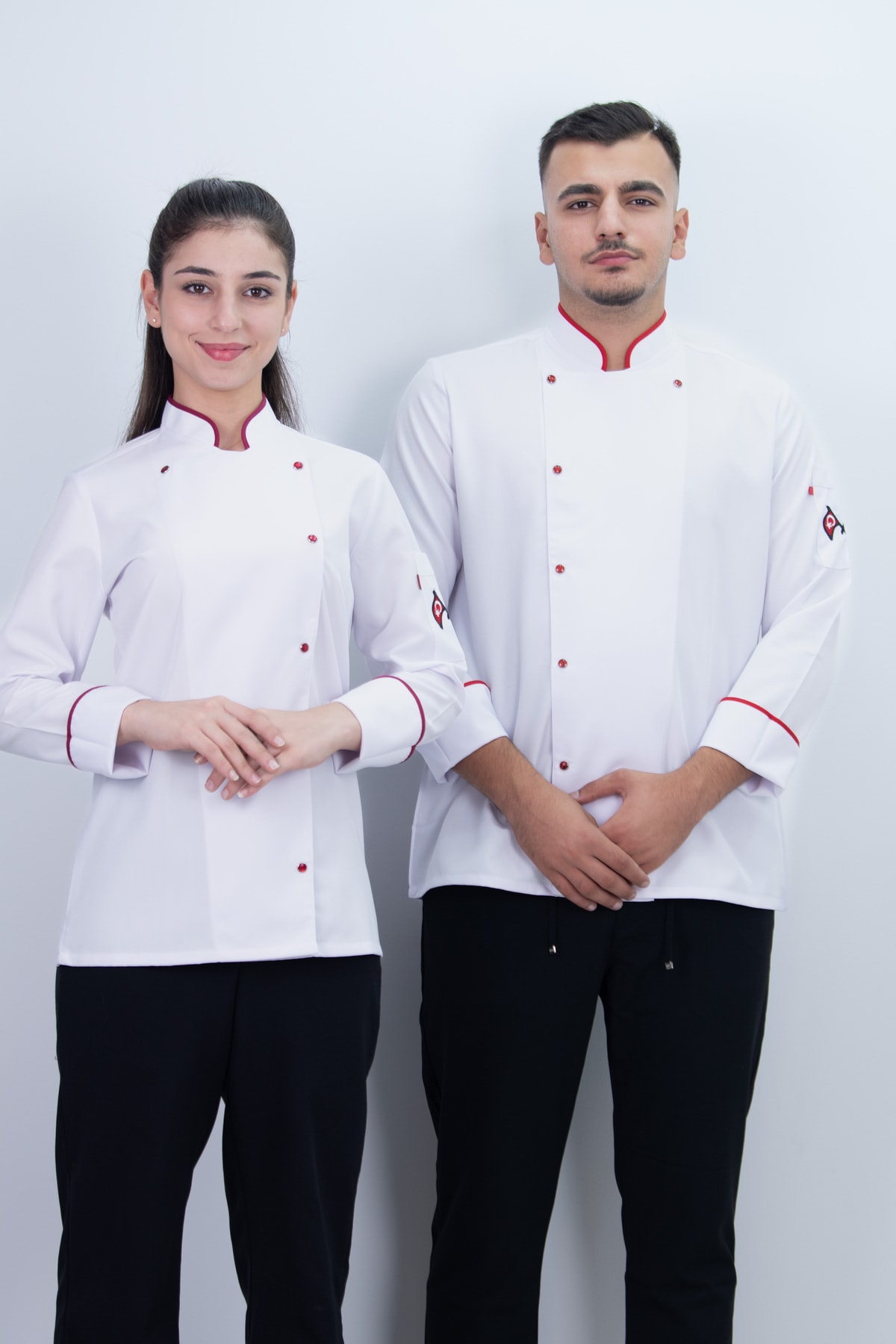 Düz ÇıtÇıt Şef Gömlek Aşçı Kıyafeti Chef Aşçı Forması