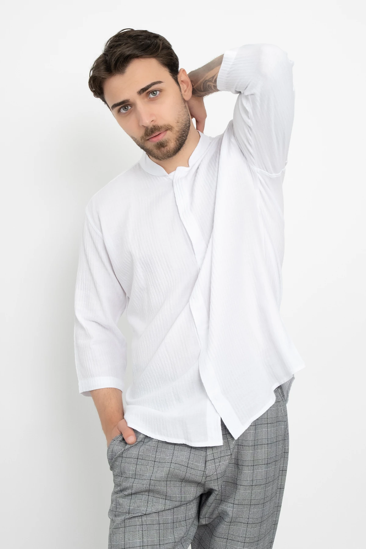 Pamuklu Spor Kol Aşçı Şef Gömlek Aşçı Uniforma (Chef Gömlek) Personel Kıyafeti