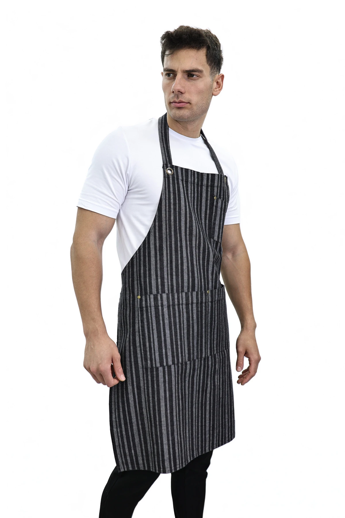 Desenli Ayarlanabilir Düğmeli Arkadan Bağcıklı Önlük