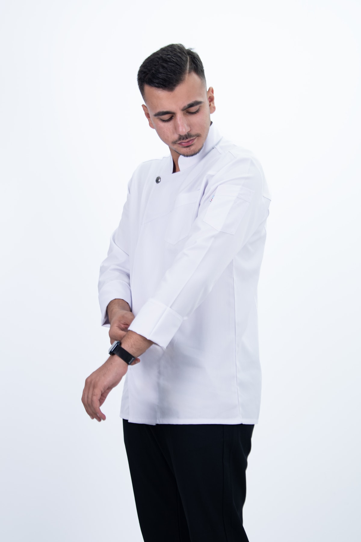 Tek Kuş Gözlü Gabardin Şef Gömlek Aşçı Kıyafeti Chef Aşçı Forması