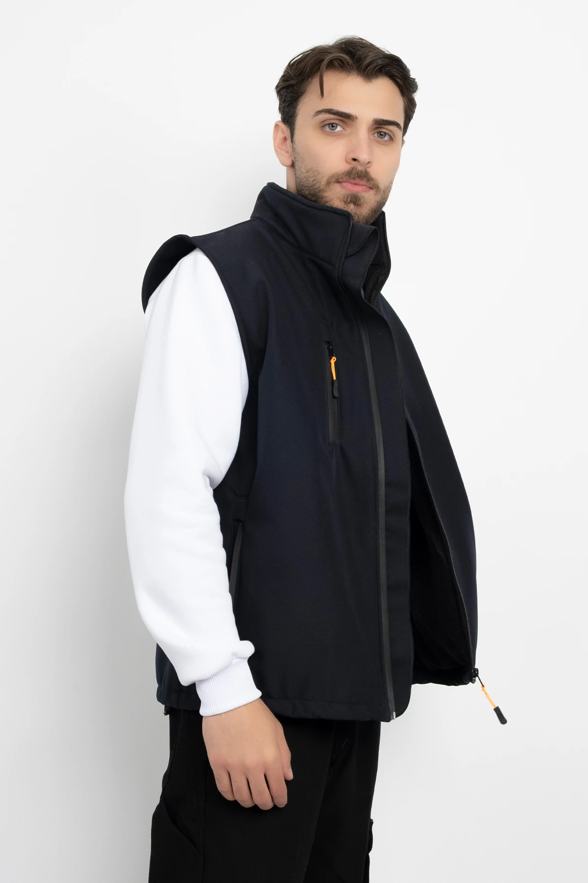 Softshell İçi Polarlı Su Geçirmez Standart Fit Yelek Rüzgar Geçirmez Tam Fermuar Kışlık Unisex