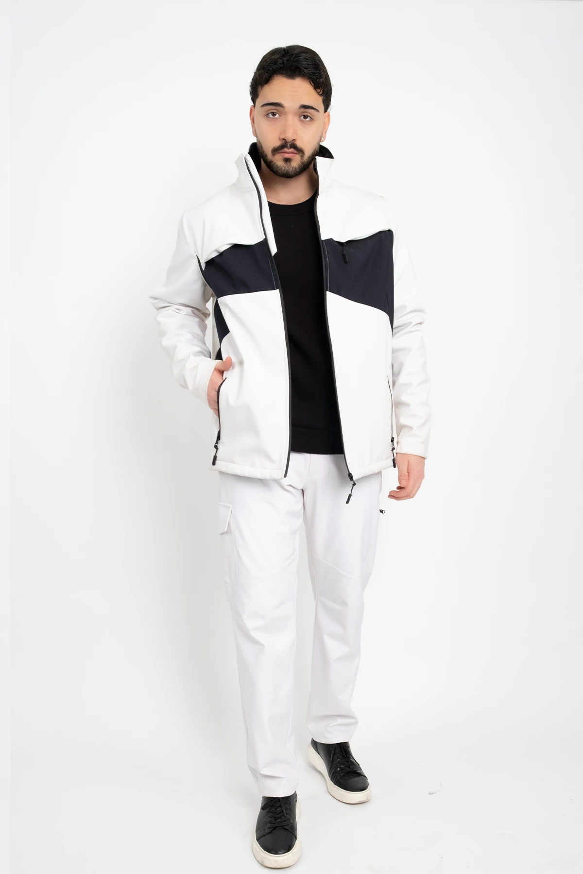 Softshell Polarlı Geçirmez İkili Takım Pantolon Ve Mont Su Ve Rüzgar Geçirmez Kışlık Unisex Takım