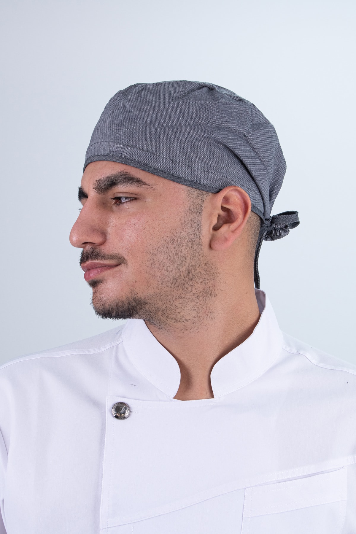 Chef Bone Kep Aşçı Şef Şapkası Gri