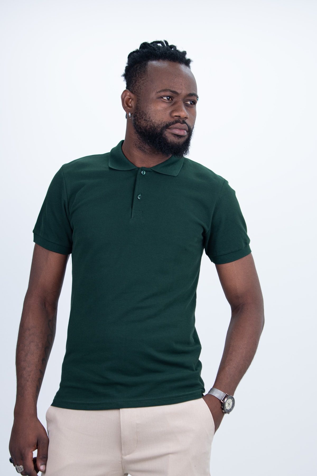 Erkek Slim Fit Dar Kesim Nefes Alan Kumaş Polo Yaka Tişört