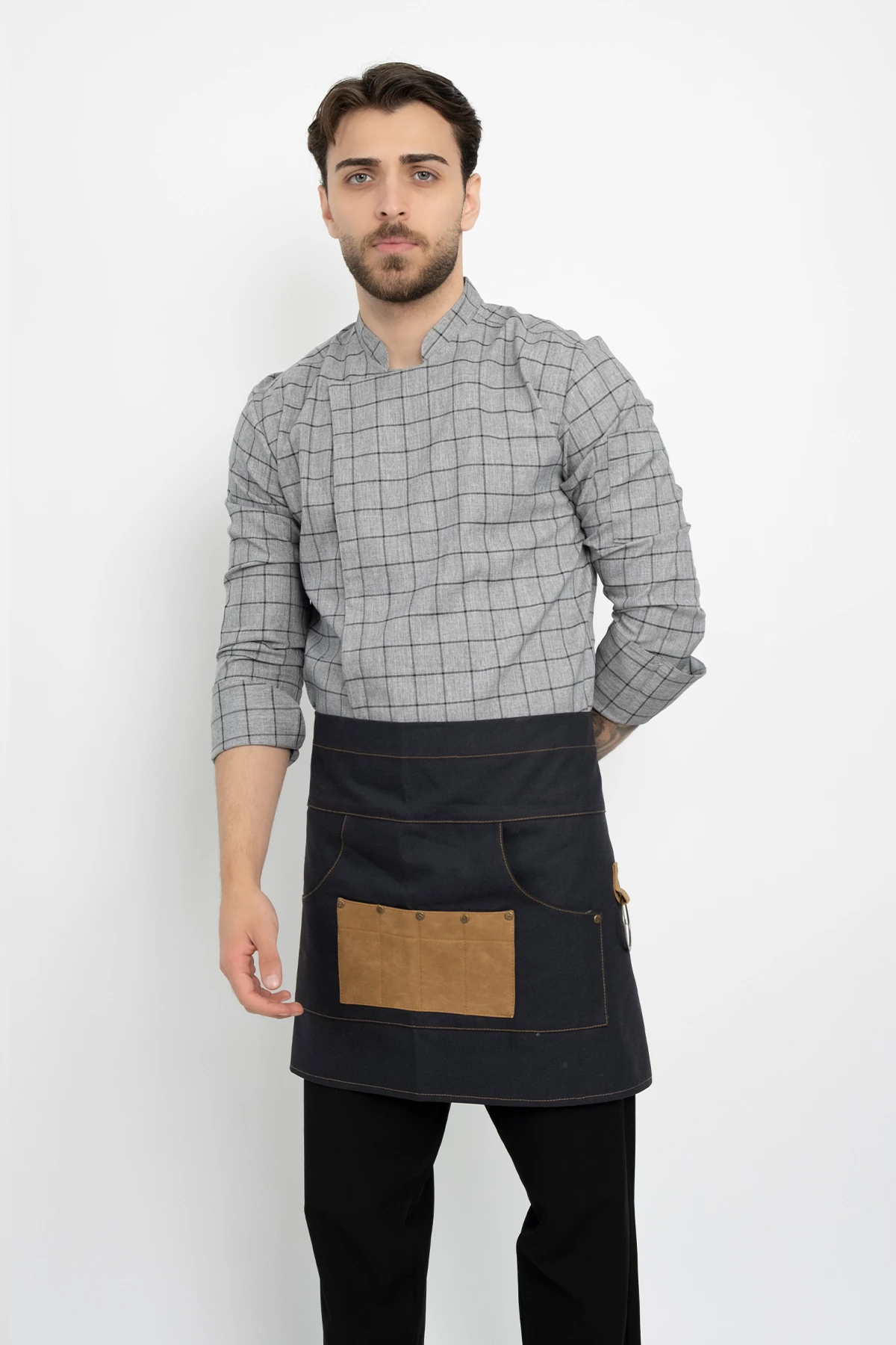 Kareli Ekose Desenli Aşçı Şef Ceket Aşçı Uniforma (Chef Ceket) Personel Kıyafeti