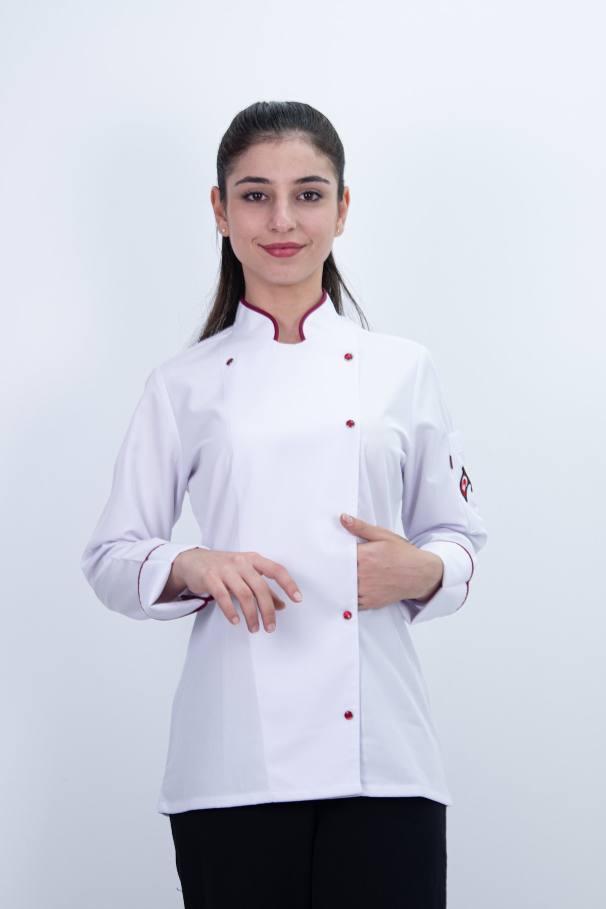 Düz ÇıtÇıt Şef Gömlek Aşçı Kıyafeti Chef Aşçı Forması