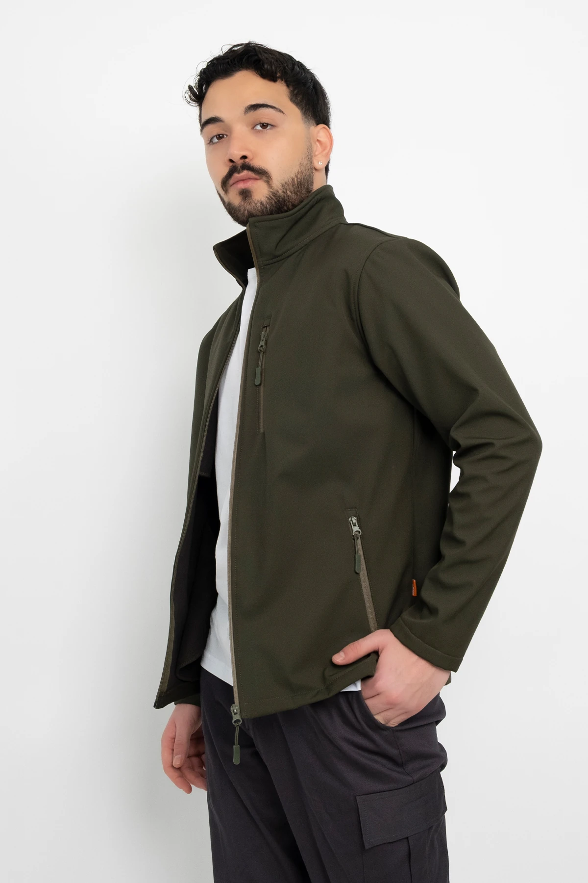 Softshell İçi Polarlı Su Geçirmez Standart Fit Ceket Rüzgar Geçirmez Tam Fermuar Kışlık Unisex Mont