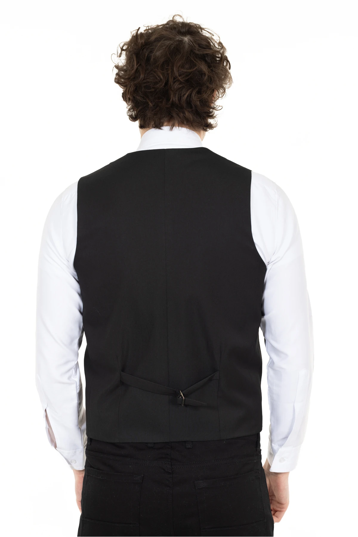 Klasik Garson Yelek Yakalı Çizgi Detaylı İş Üniforması