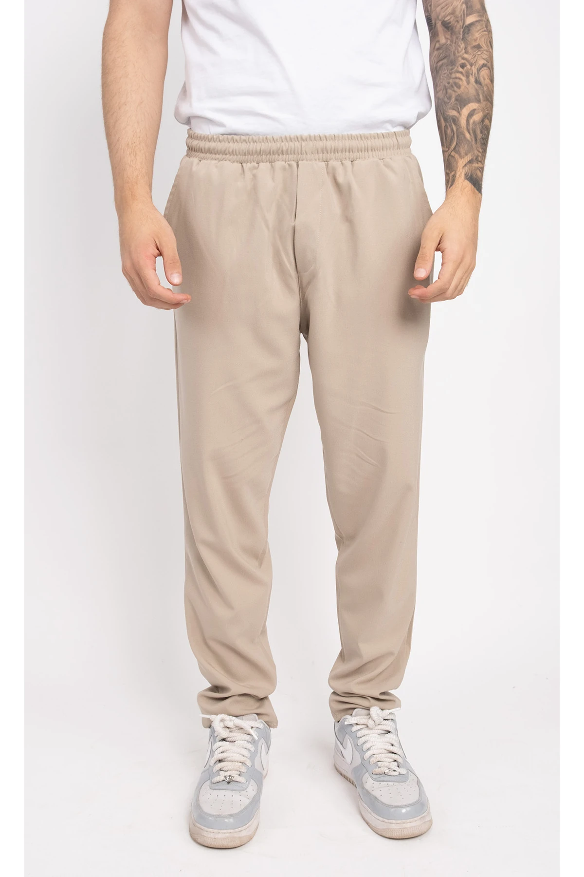 Lastikli Belden İpli Esnek Likralı Günlük İş Pantolonu