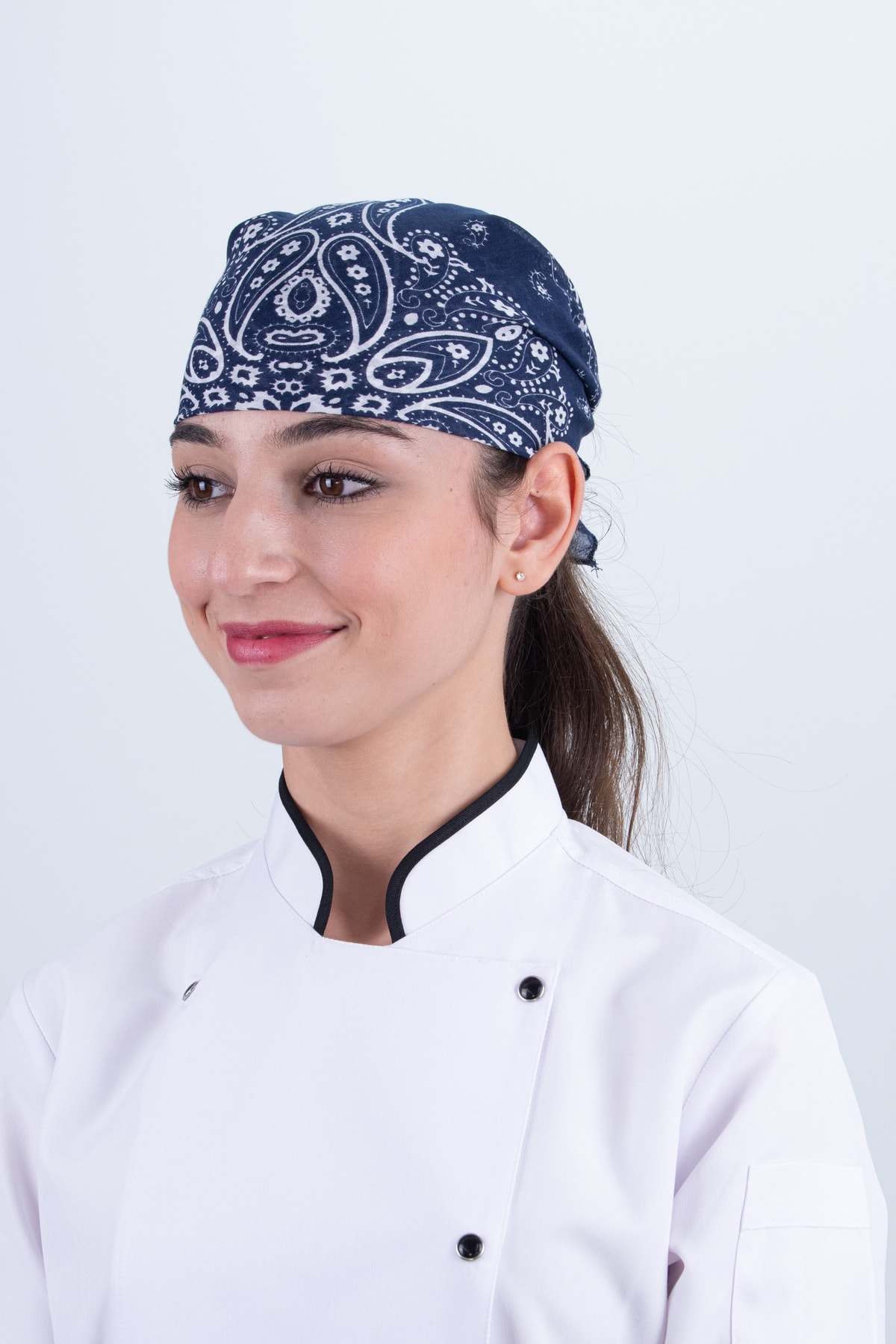 Chef Bone Kep Aşçı Şef Şapkası Şal Desen Bandana