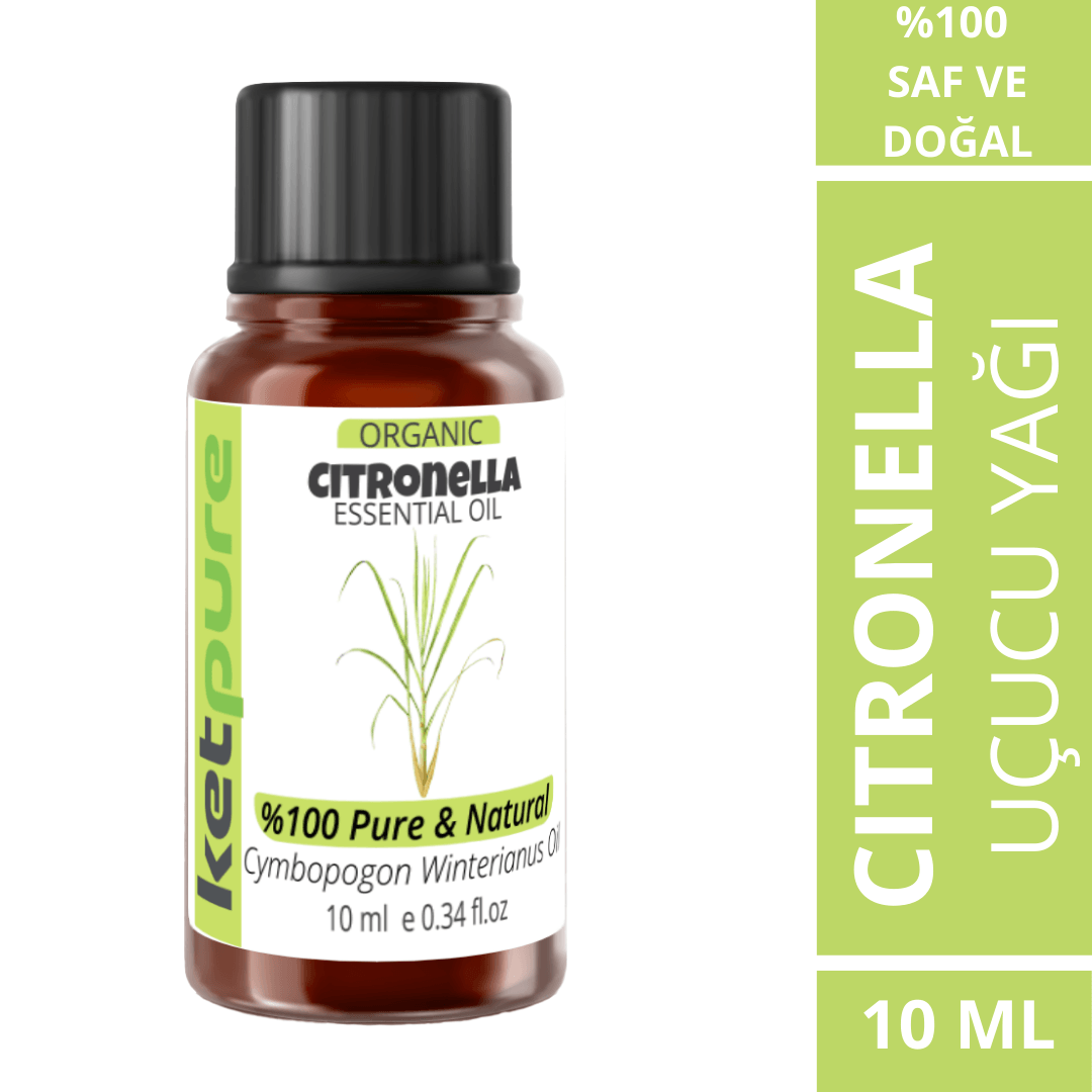 Organik İçerikli Citronella (Sitronella) Uçucu Yağı 10 ML Citronella Essential Oil