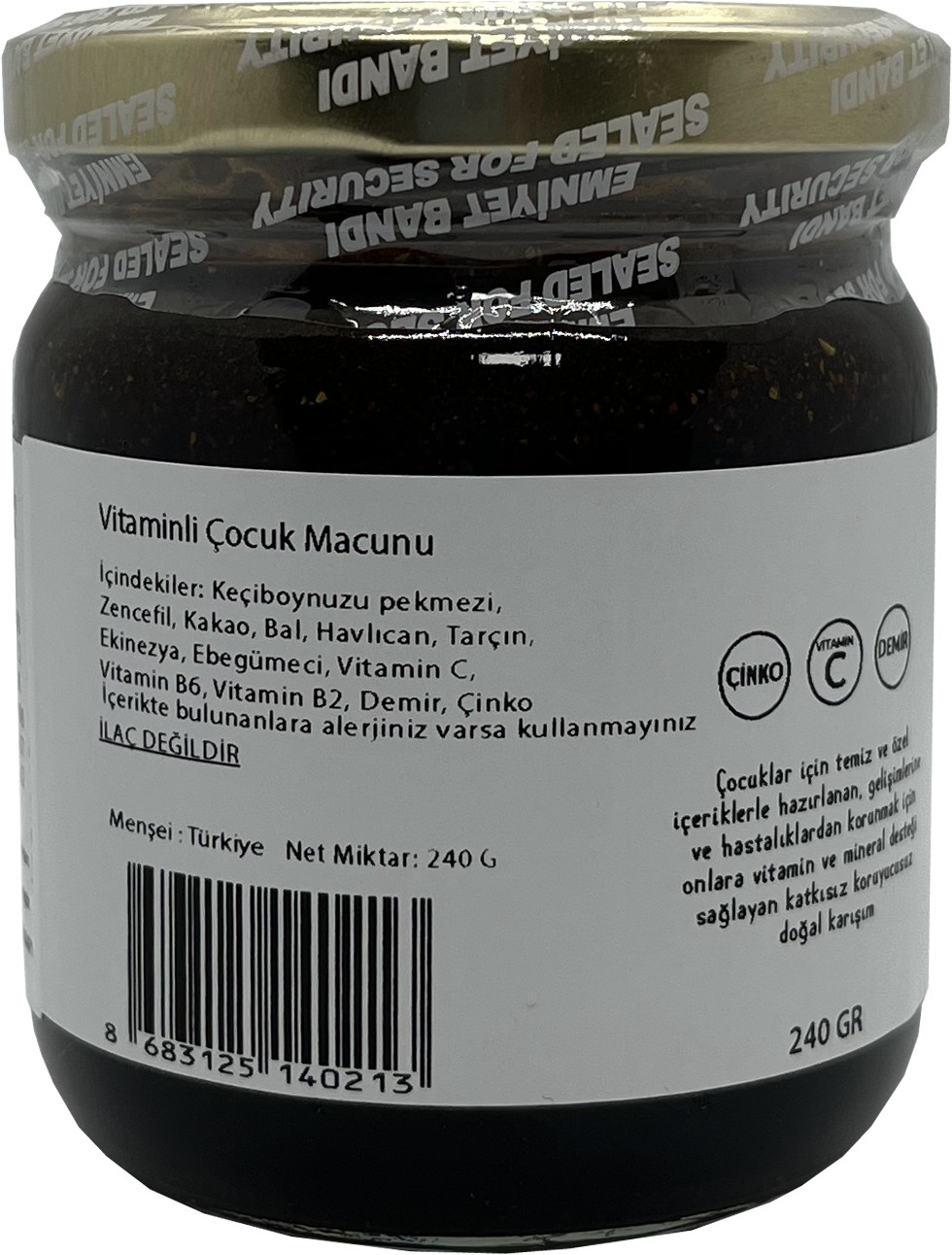 Çocuklar İçin Şeker İlavesiz Vitamin Macunu 240 Gr