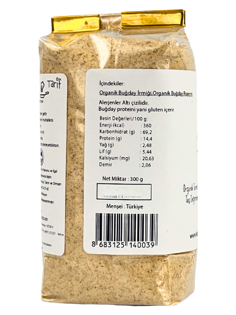 Organik Buğday Ruşeymli Bebek Irmiği 300 gr 8 Ay