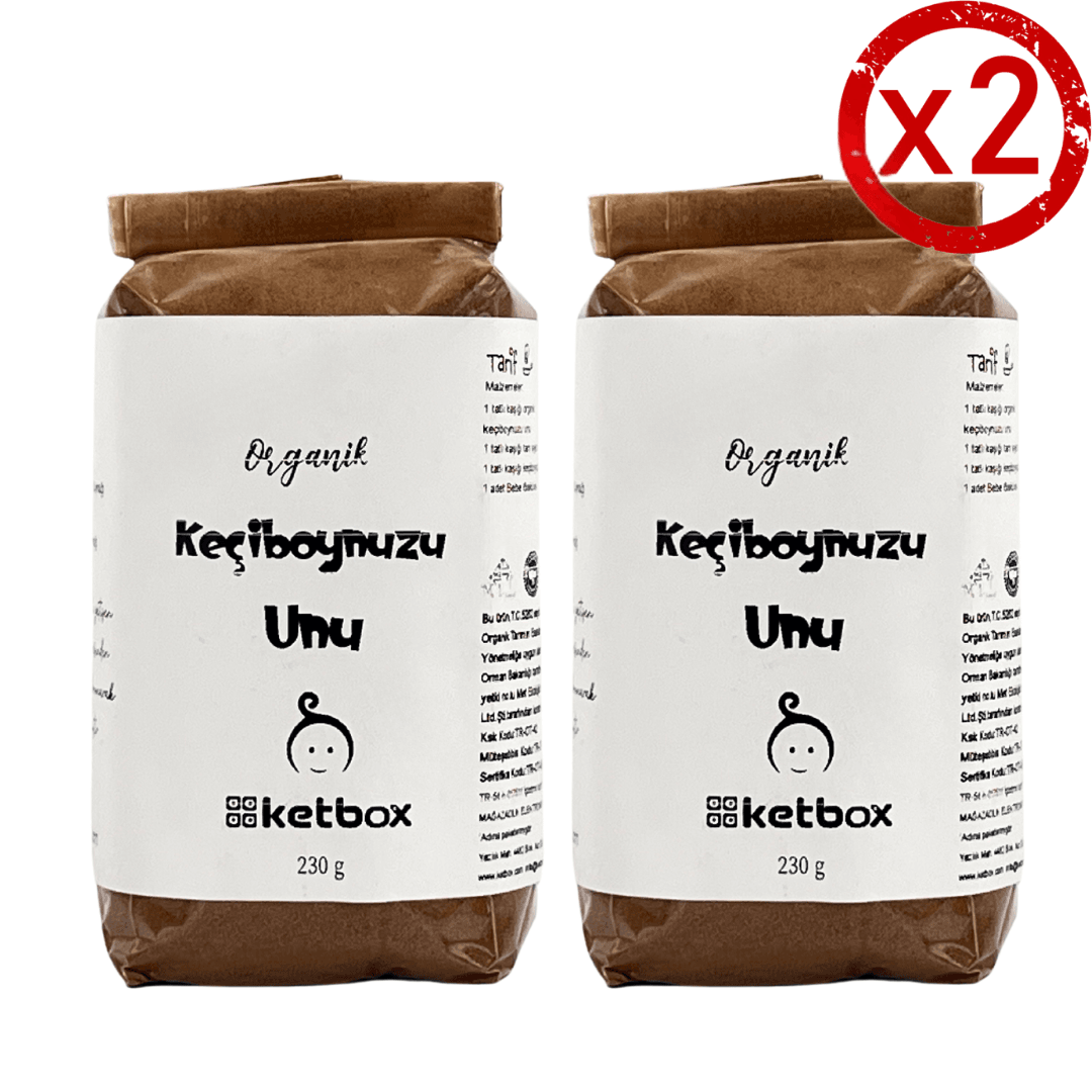 Organik Ve Doğal 2'li Paket Keçiboynuzu Unu 460gr(2X230GRPAKET) - 8 Ay Ve Üzeri Için Sertifikalı