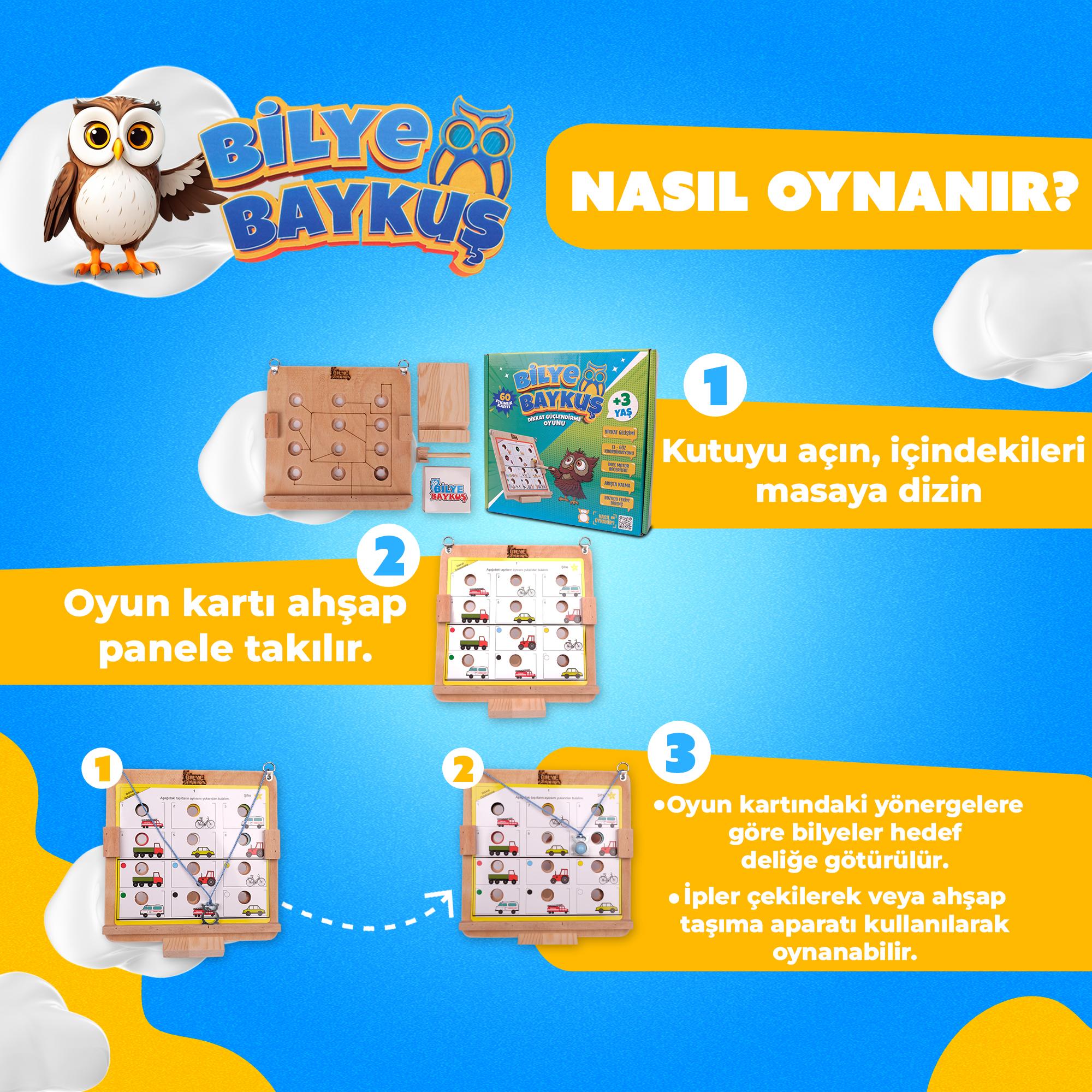 Bilye Baykuş Dikkat Güçlendirme Oyunu (3+ Yaş)