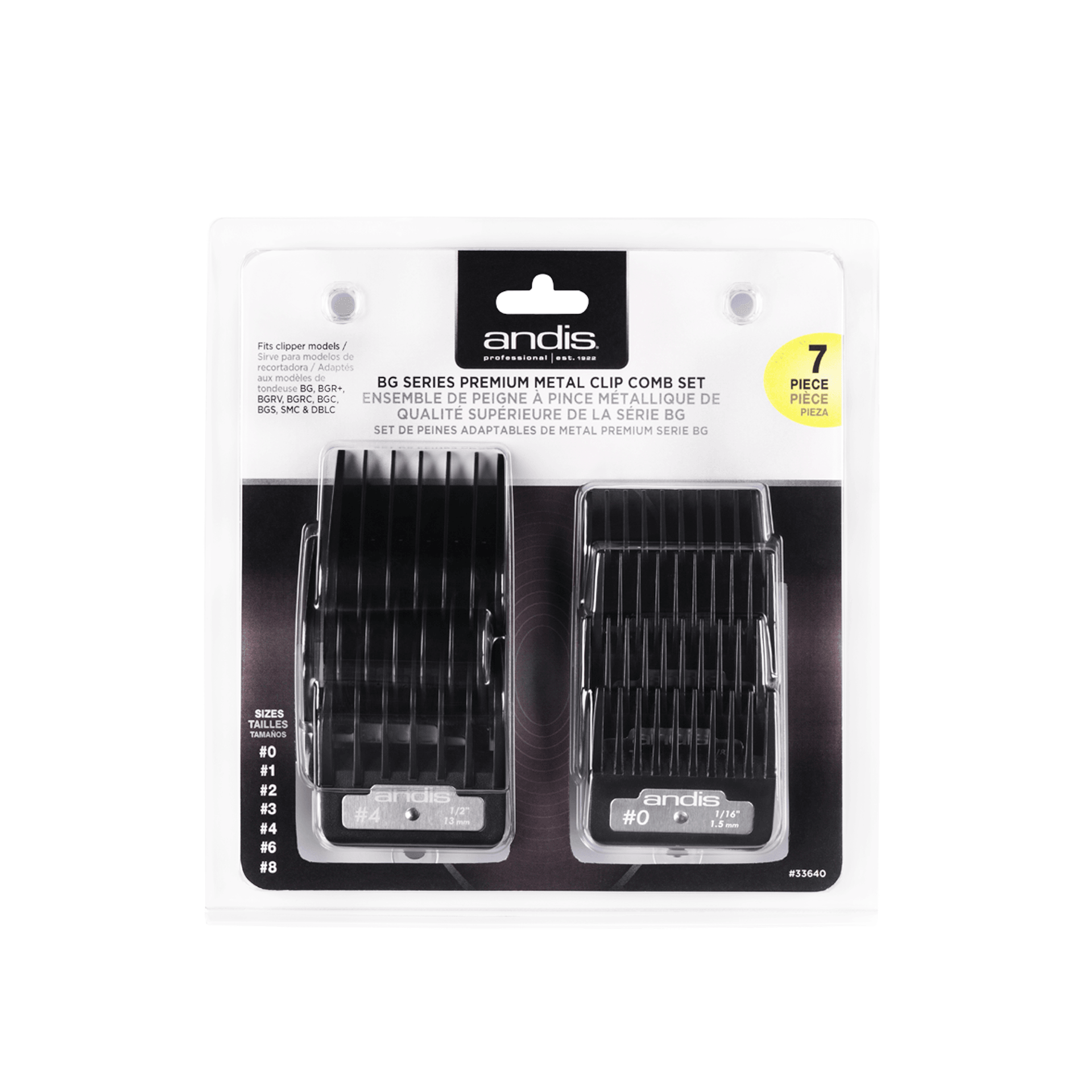 Andis BG Series Premium Metal Clip Comb Set Tarak