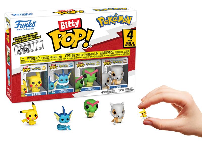 Funko Bitty Pop 4-Pack Pokemon - Pikachu, Squirtle, Charmander, Cubone