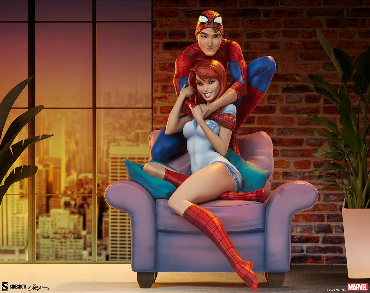 SPIDER-MAN AND MARY JANE Maquette by Sideshow Collectibles
