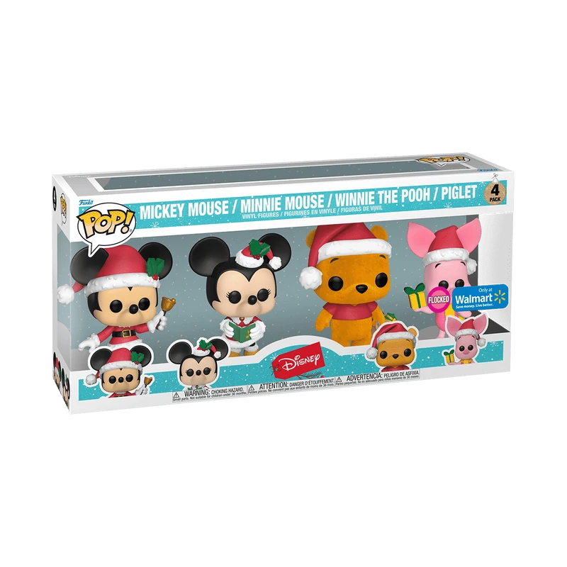 Funko Pop! 4-Pack Disney – Mickey Mouse/minnie Mouse/winnie The Pooh/piglet Flocked Special