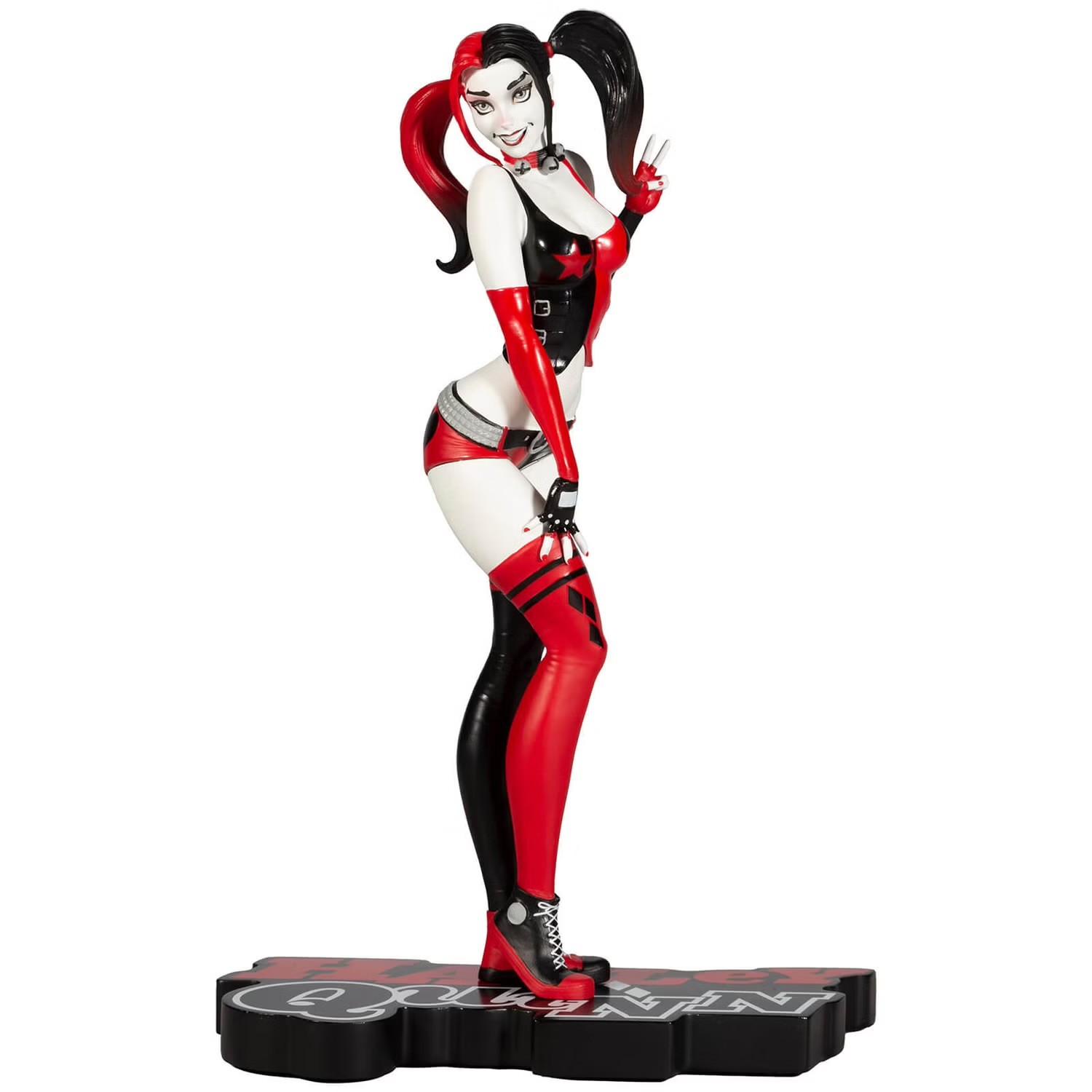 DC DIRECT HARLEY QUINN: RED WHITE AND BLACK STATUE - HARLEY QUINN BY J. SCOTT CAMPBELL