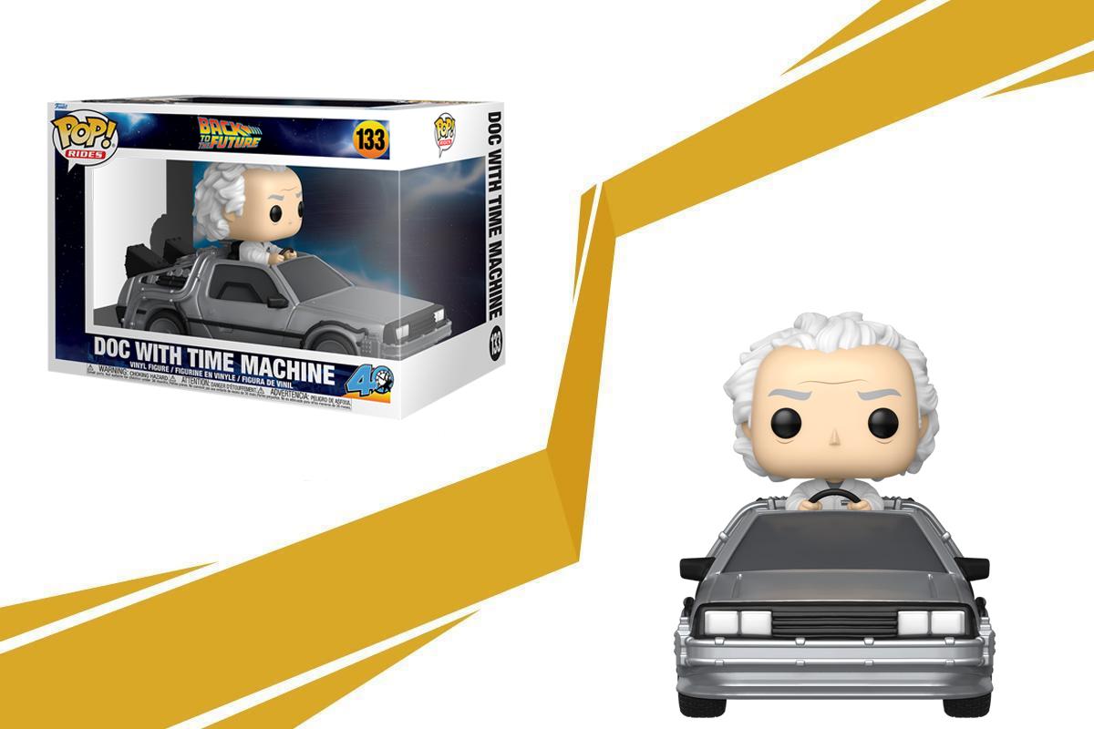 Back to The Future Doc with Time Machine 5 Inch POP Figure