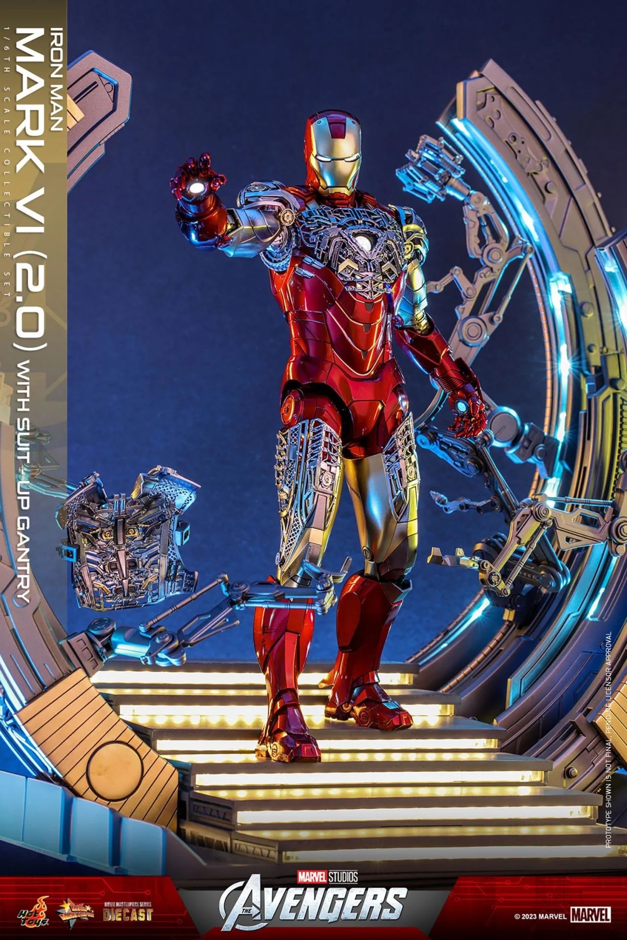 Hot Toys – Iron Man Mark VI (2.0) with Suit-Up Gantry Diecast Sixth Scale Figure Set