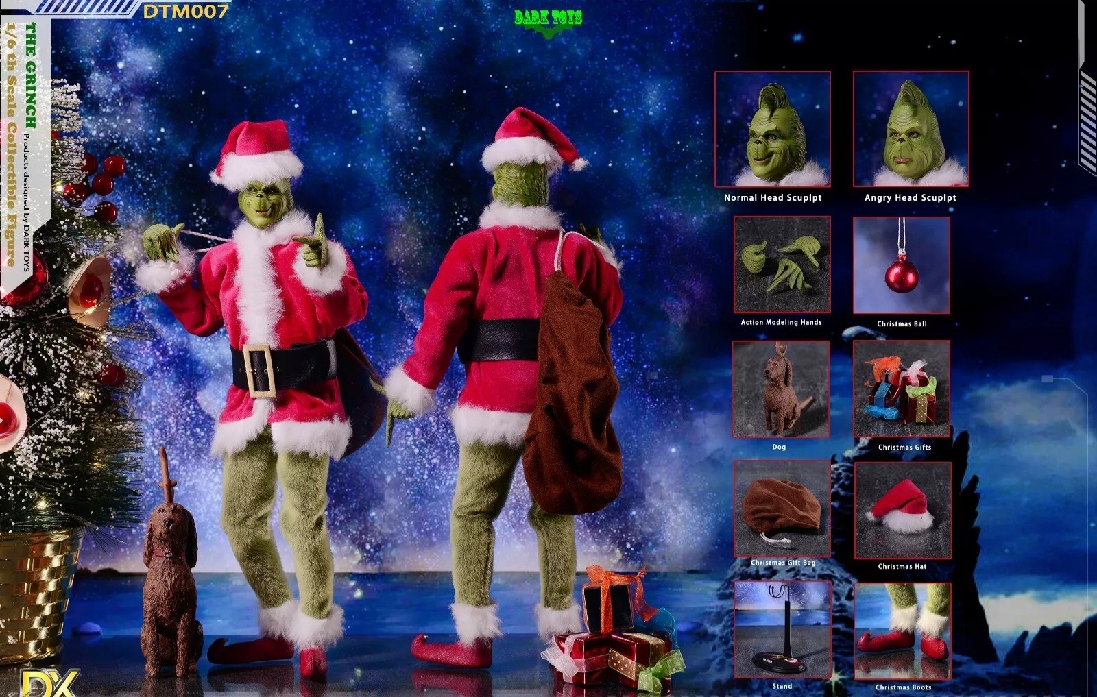 1/6 Dark Toys DTM007 The Grinch DX Deluxe Christmas Figure