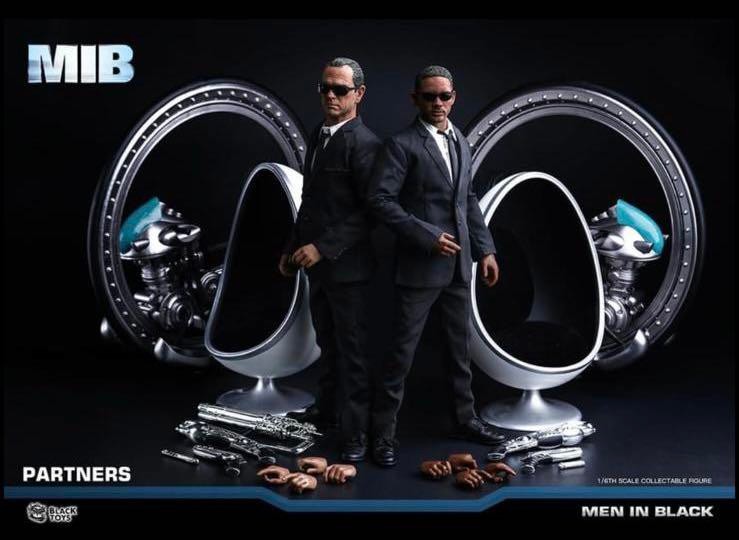Black Toys 1/6 Men In Black Agent J & K Figure Set with Bike