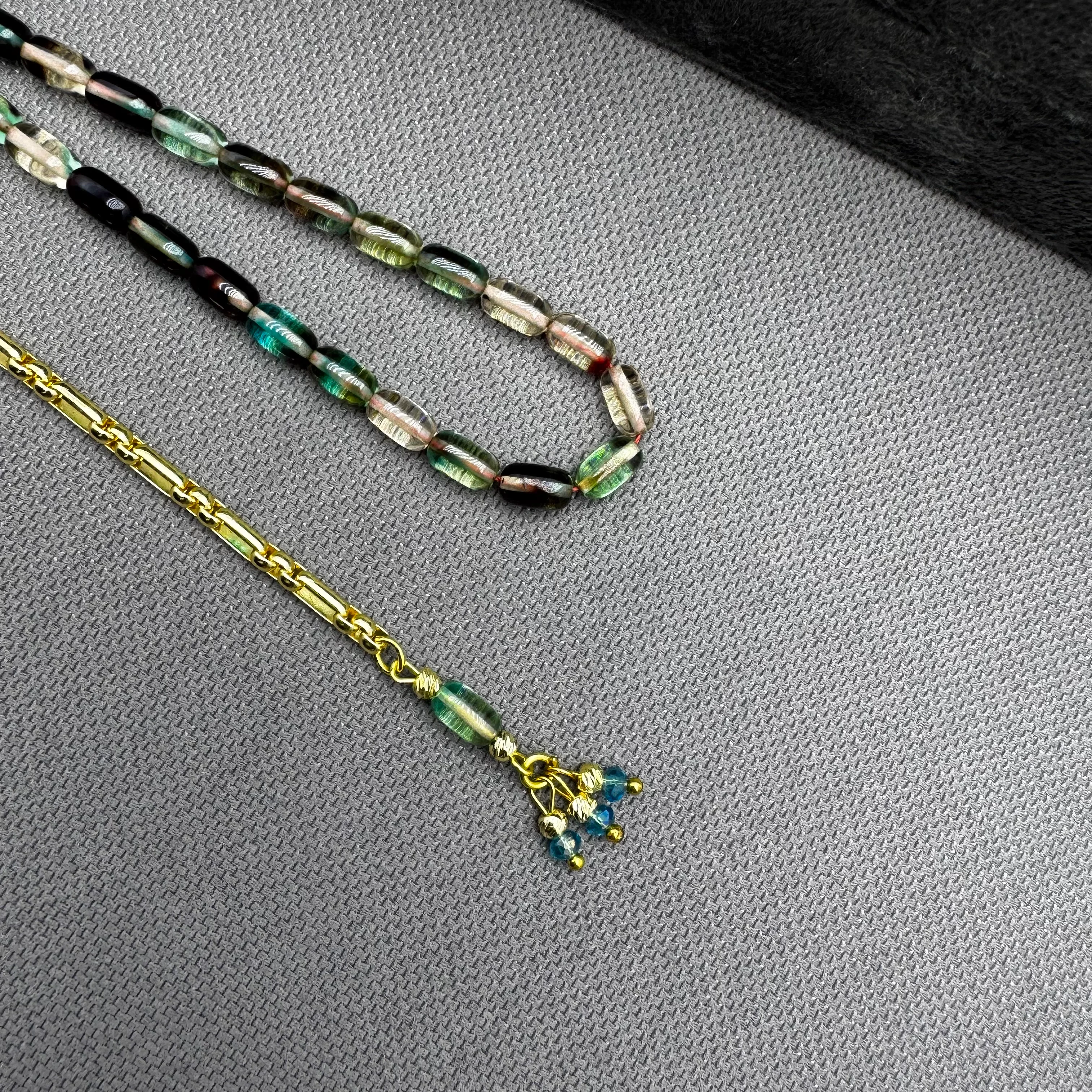 Özel Dizayn Pirinç Püsküllü Renk Süzmesi Hareli Bilek Boy Kehribar Tespih