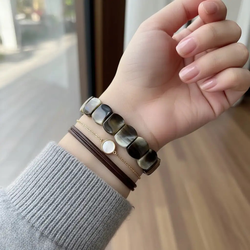 Yetişkin Kaplan Gözü Desenli Özel Döküm Unisex Sıkma Kehribar Bileklik