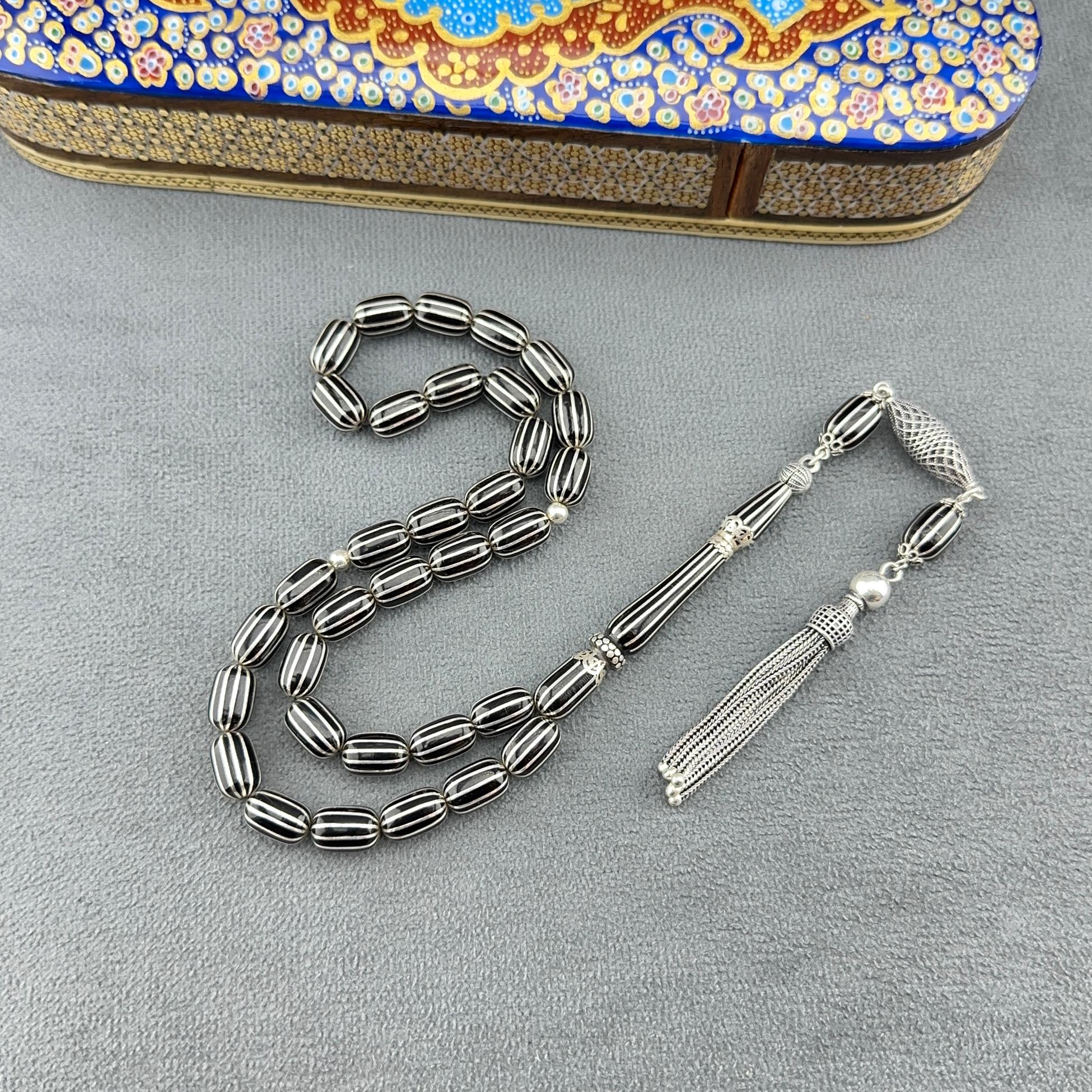 Türker KIZILELMA Usta İşçilikli 12'li Karpuz Yarma Üst Segment Orjinal Oltu Taşı Tespih