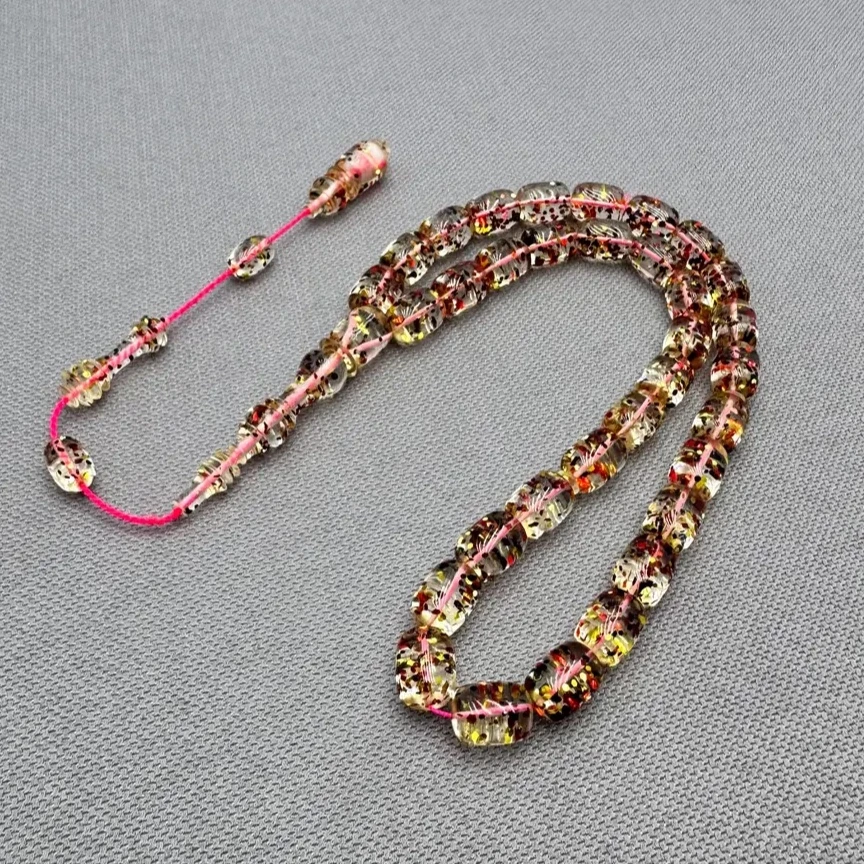 Usta İşçilikli Simli Sıkma Uçak Camı Tespih