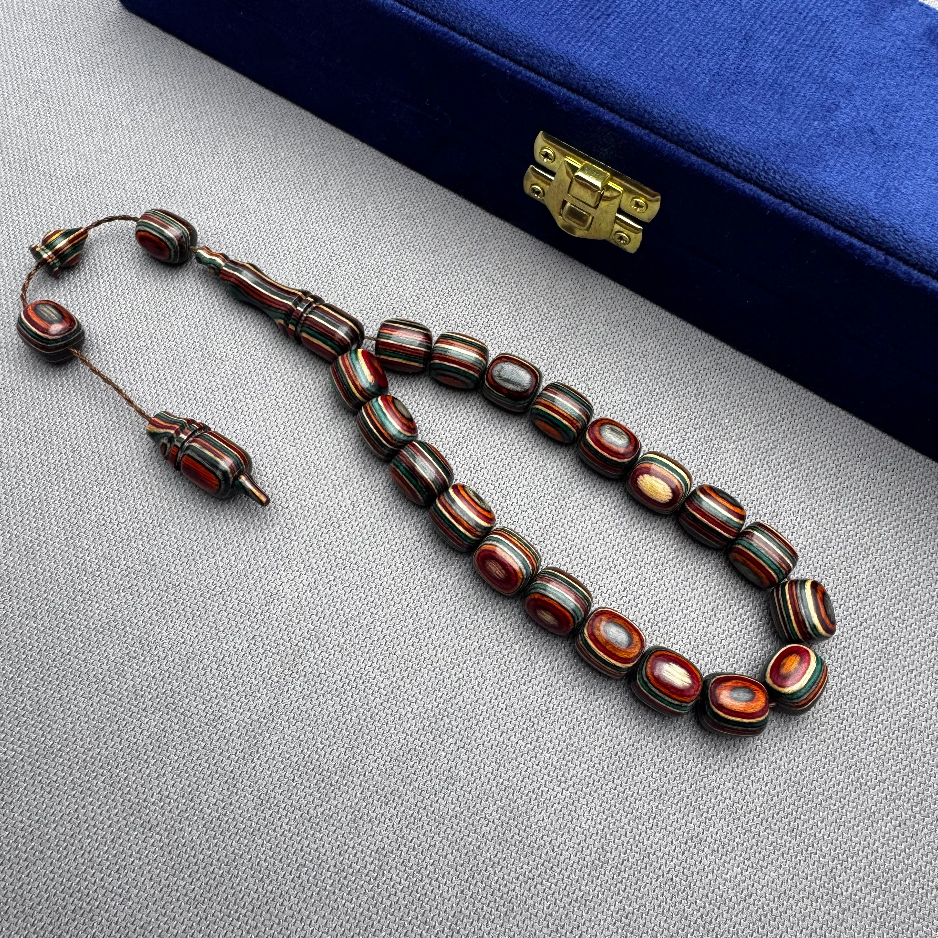 Salih ŞİRİN Usta İşçilikli Bordo Yeşil ve Krem Renk Harika Çekim Sesine Sahip Kafur Ağacı Efe Maskot Tespih