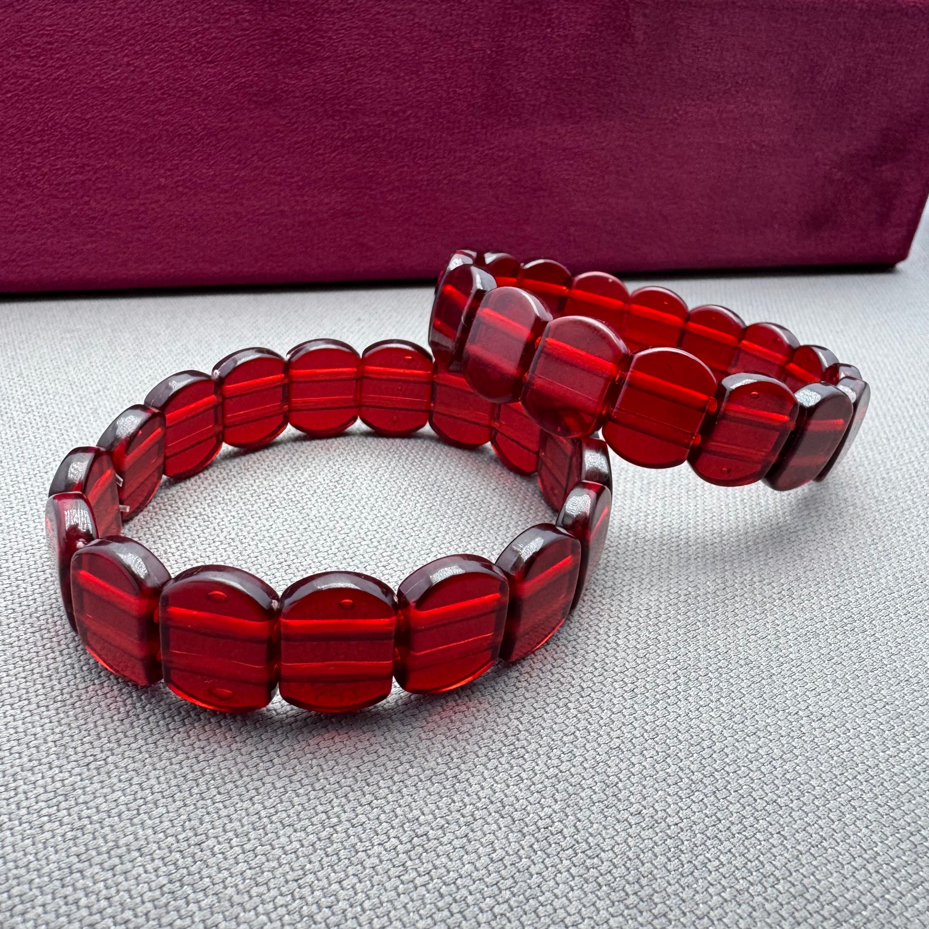 Yetişkin Vişne Bordo Ateş Kehribar Unisex Kehribar Bileklik