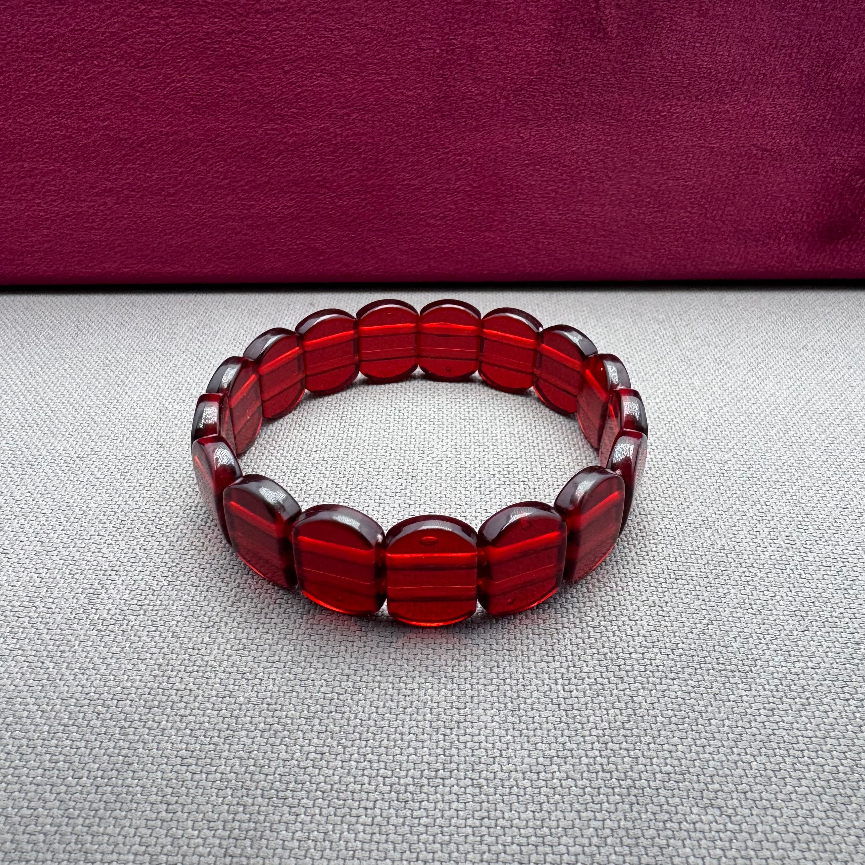 Yetişkin Vişne Bordo Ateş Kehribar Unisex Kehribar Bileklik