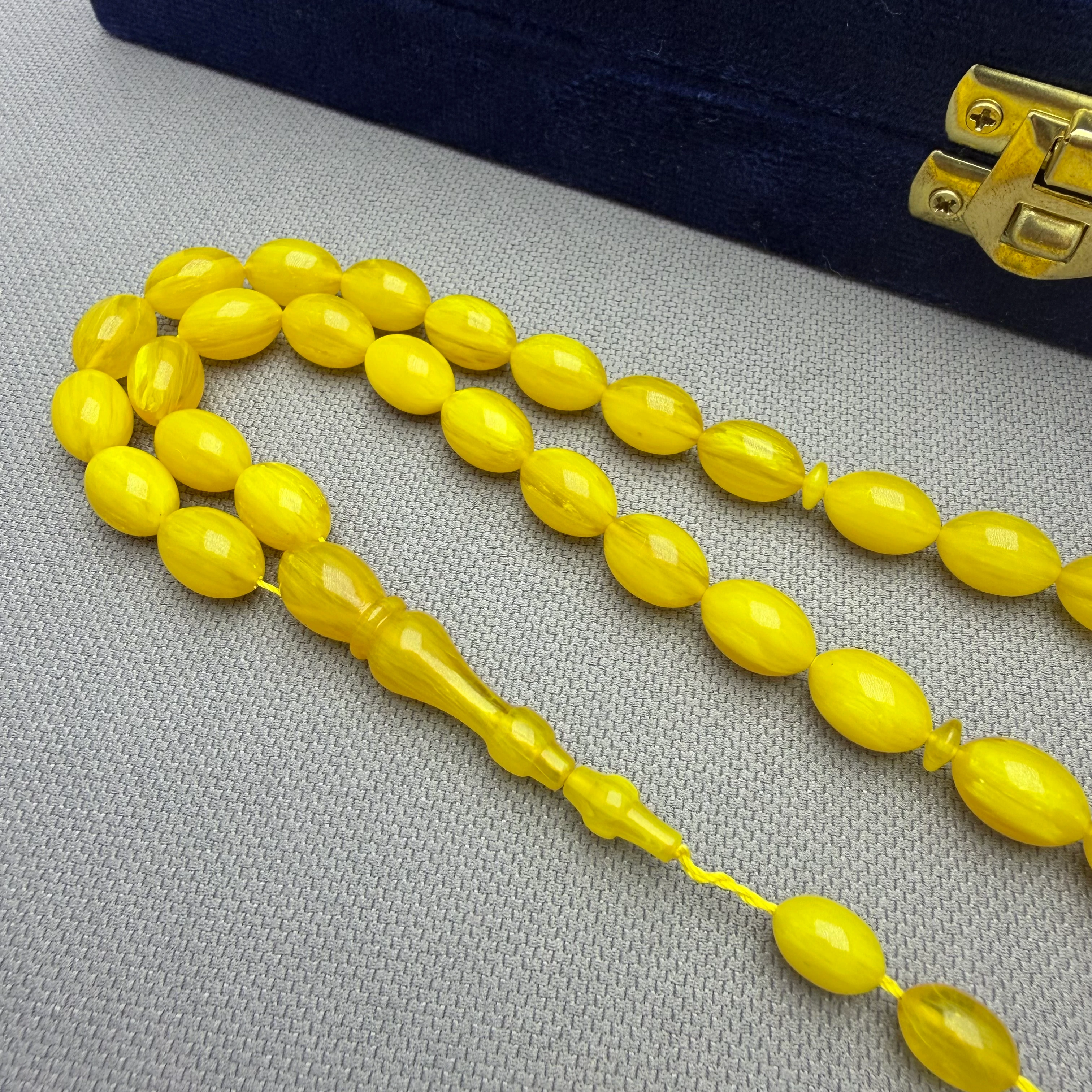 Muhammed ERDEN Usta İşçilikli Dik Damar Hareli Sıkma Kehribar Tespih