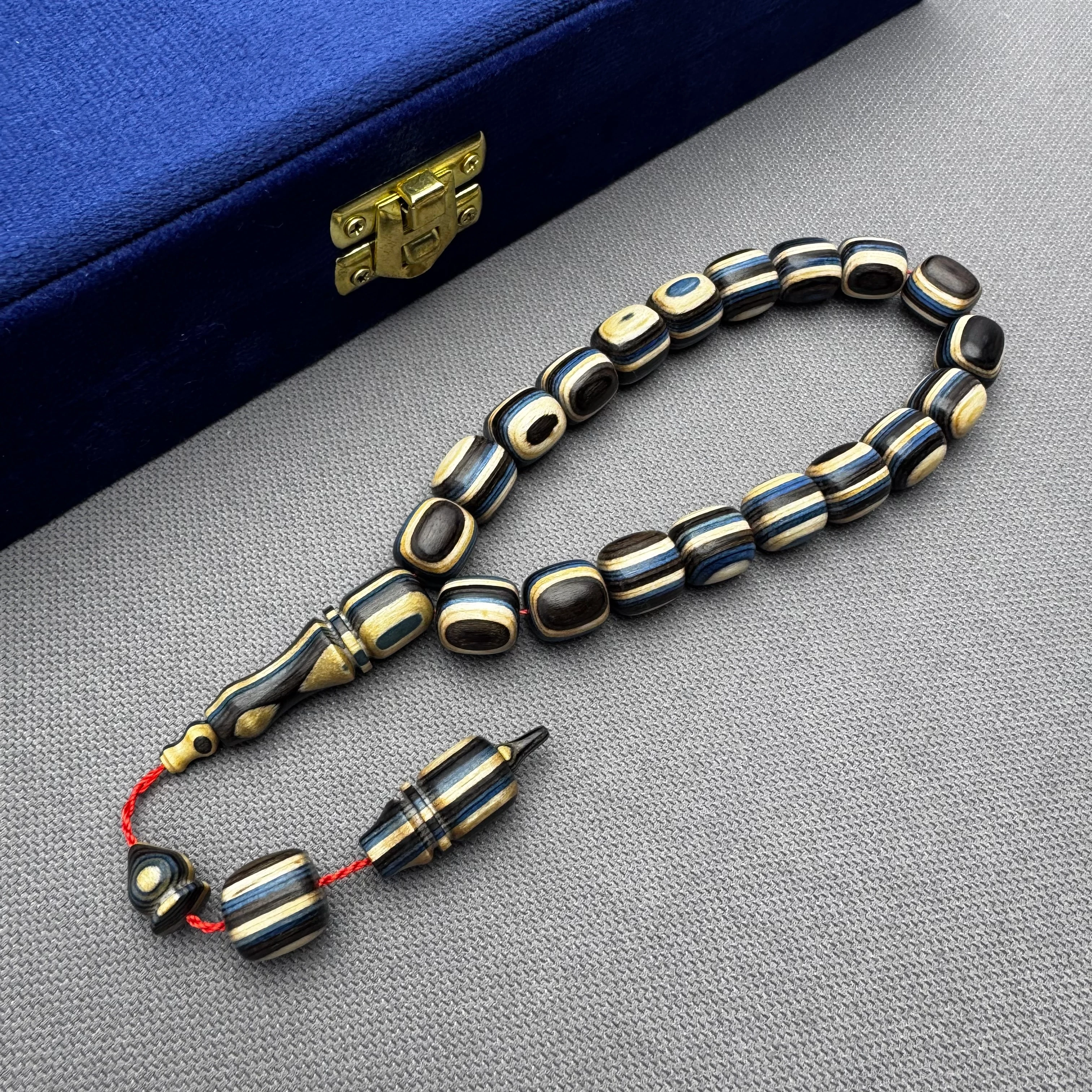 Salih ŞİRİN Usta İşçilikli Mavi Kahverengi ve Krem Renk Harika Çekim Sesine Sahip Kafur Ağacı Efe Maskot Tespih