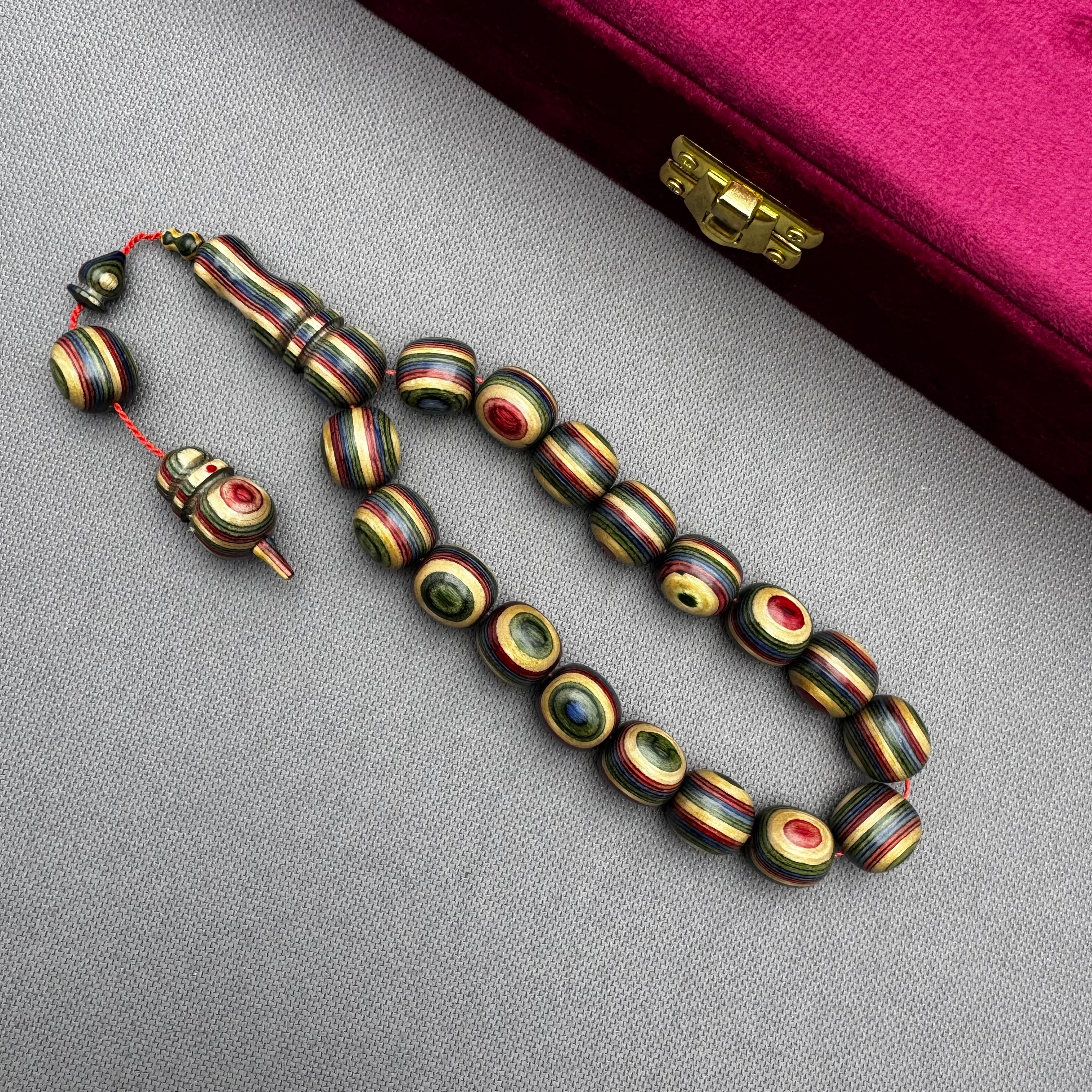 Multi Color Doğal Ağaç Dokulu Kafur Ağacı Efe Maskot Tespih