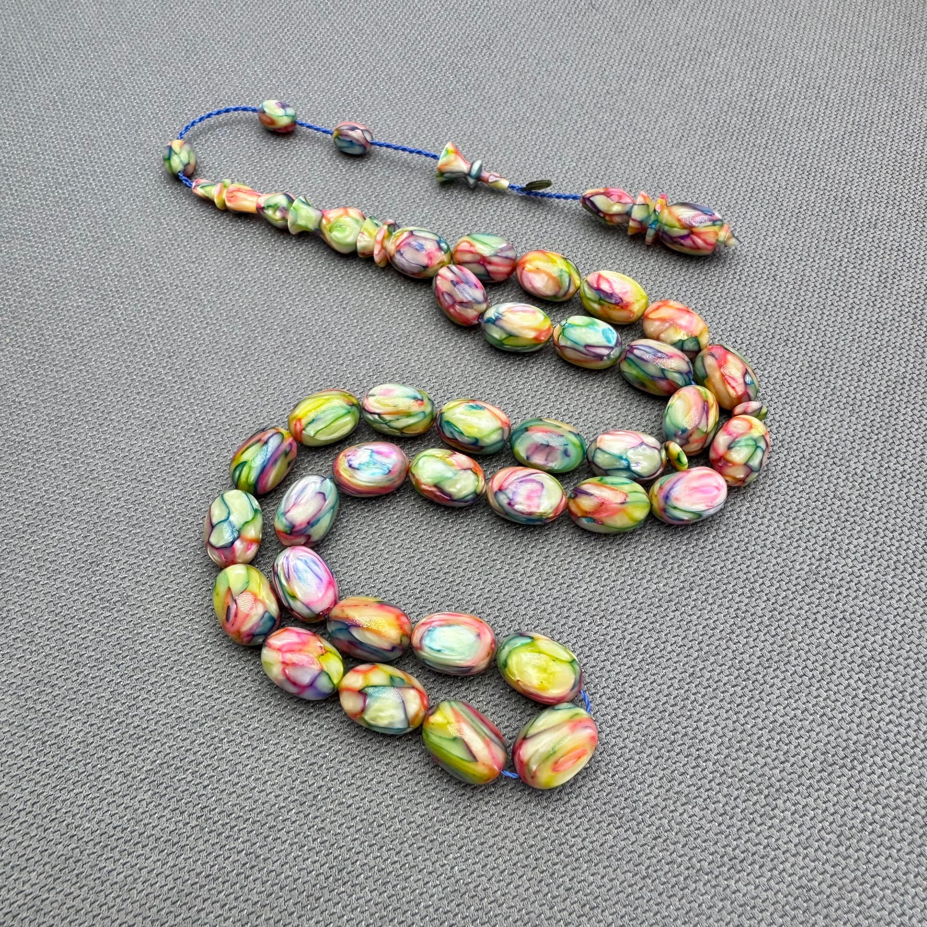 Dalgıç Usta Usta İşçilikli Özel Seri Multi Color Fransız Galalith ( Galanit ) Tespih