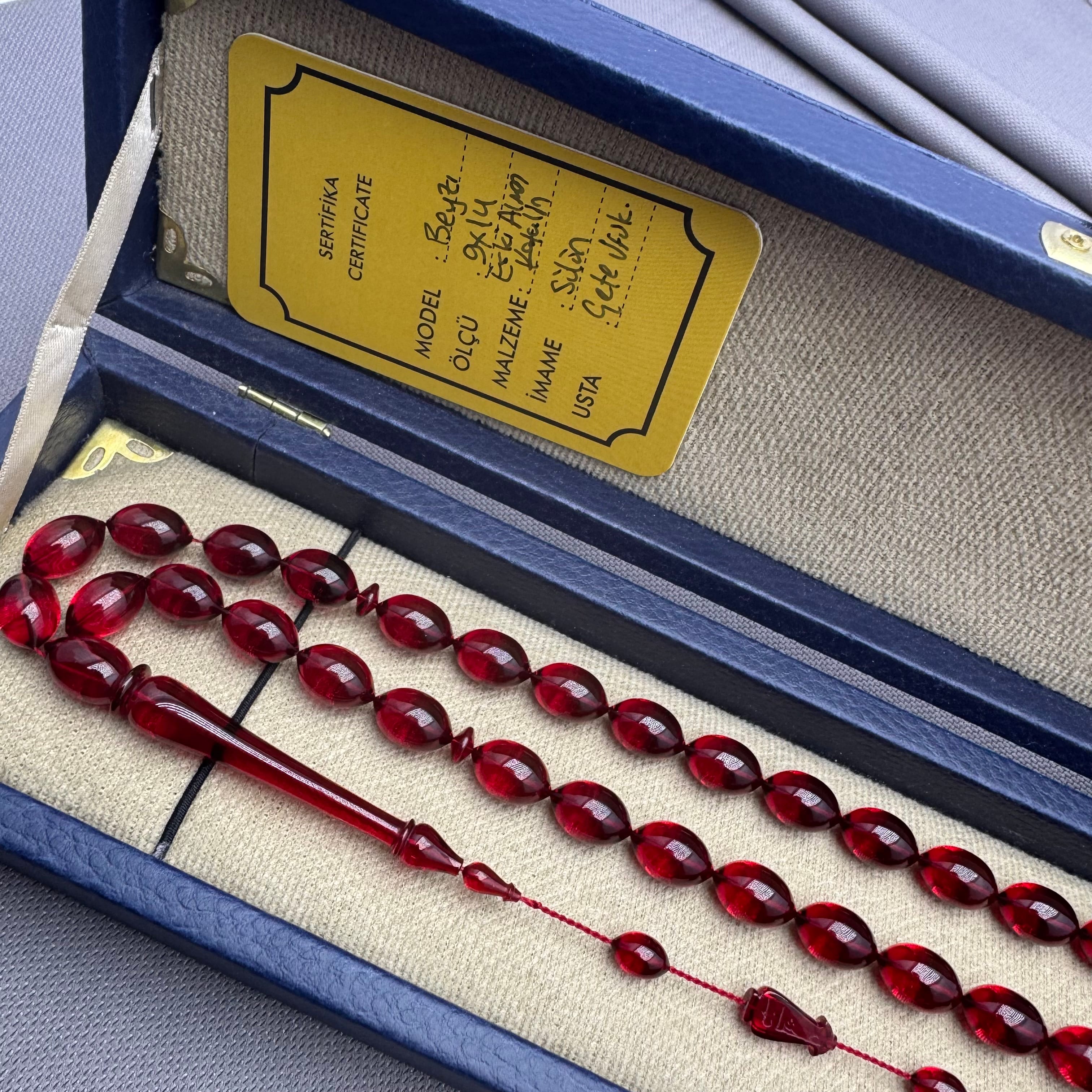 CETE Ufuk SAĞLAM Eski Alman Katalin Sülün İmame 9X14mm Beyzi Kesim Tespih